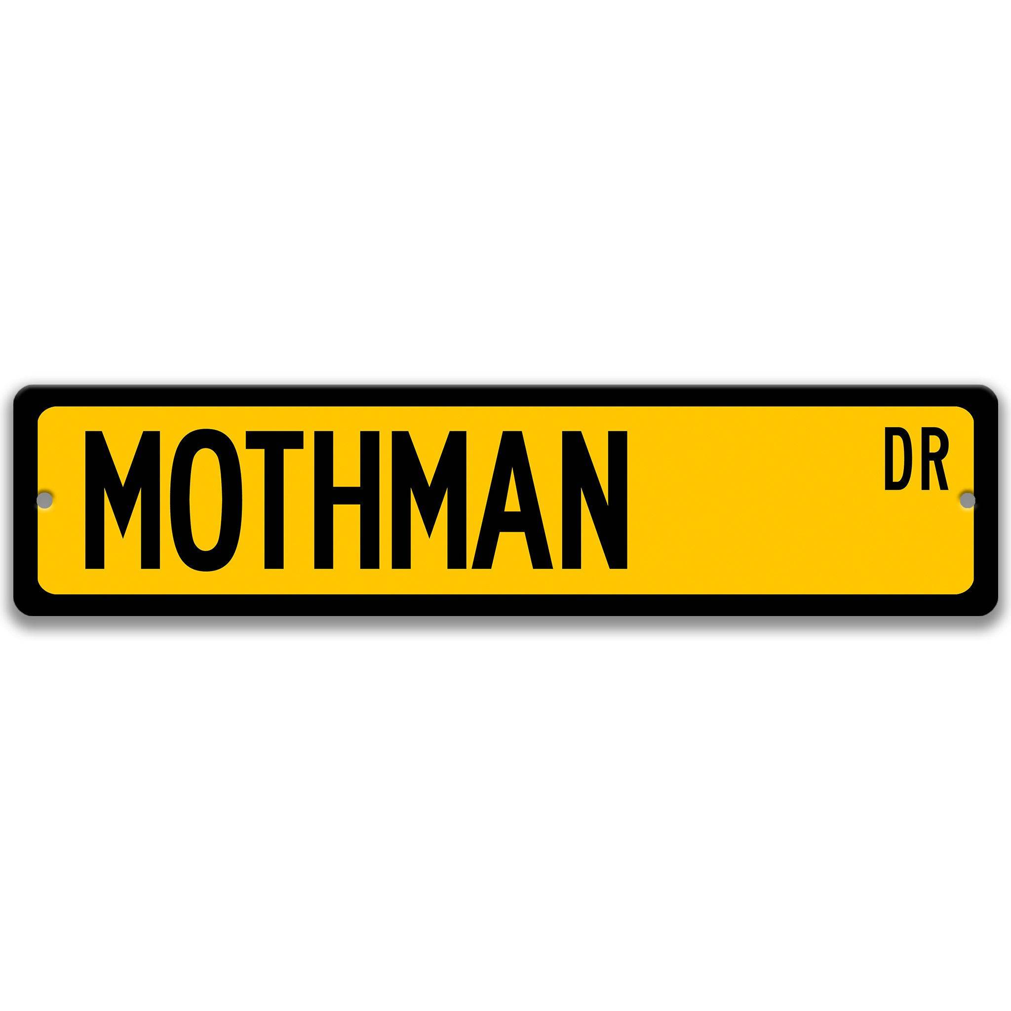 Mothman Metal Street Sign