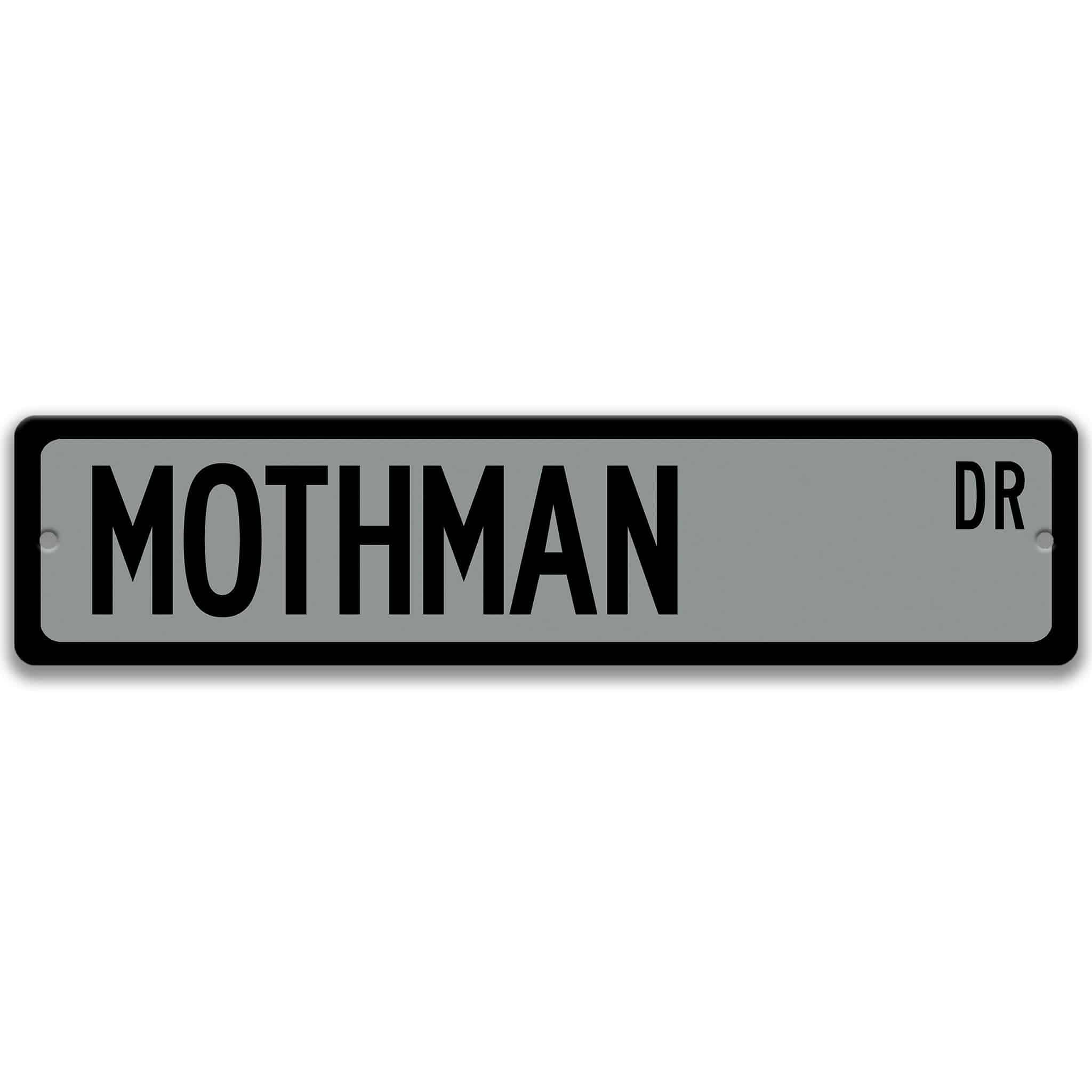 Mothman Metal Street Sign