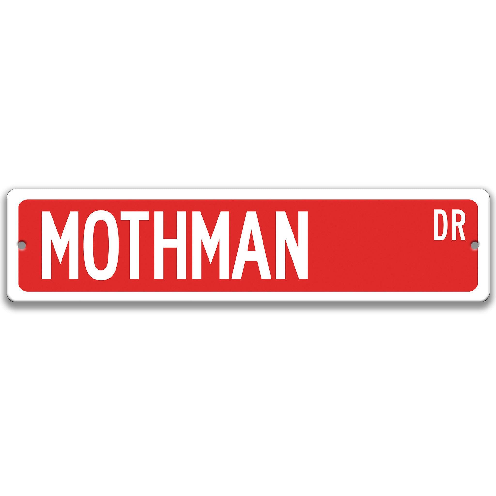 Mothman Metal Street Sign