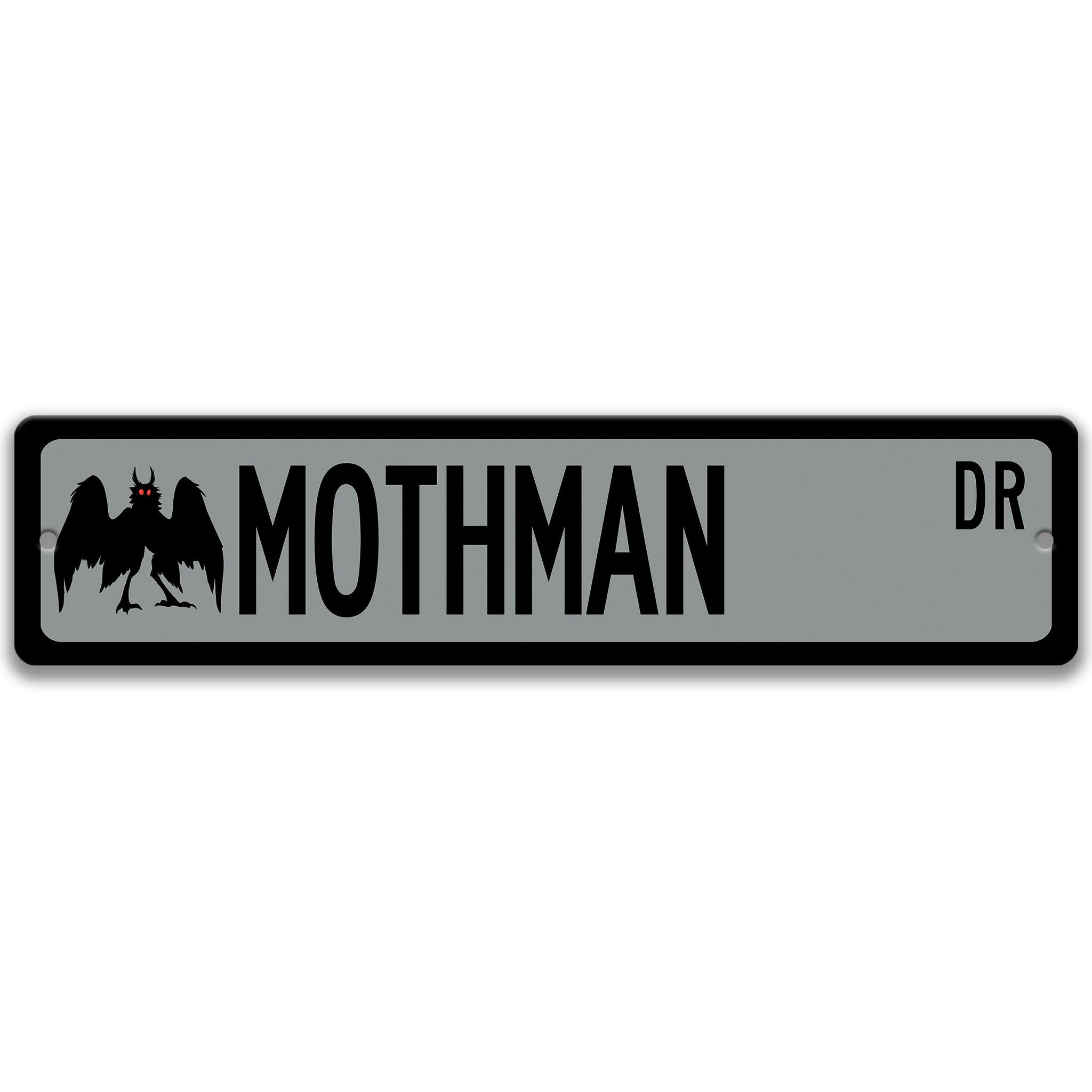 Mothman with Silhouette Metal Street Sign