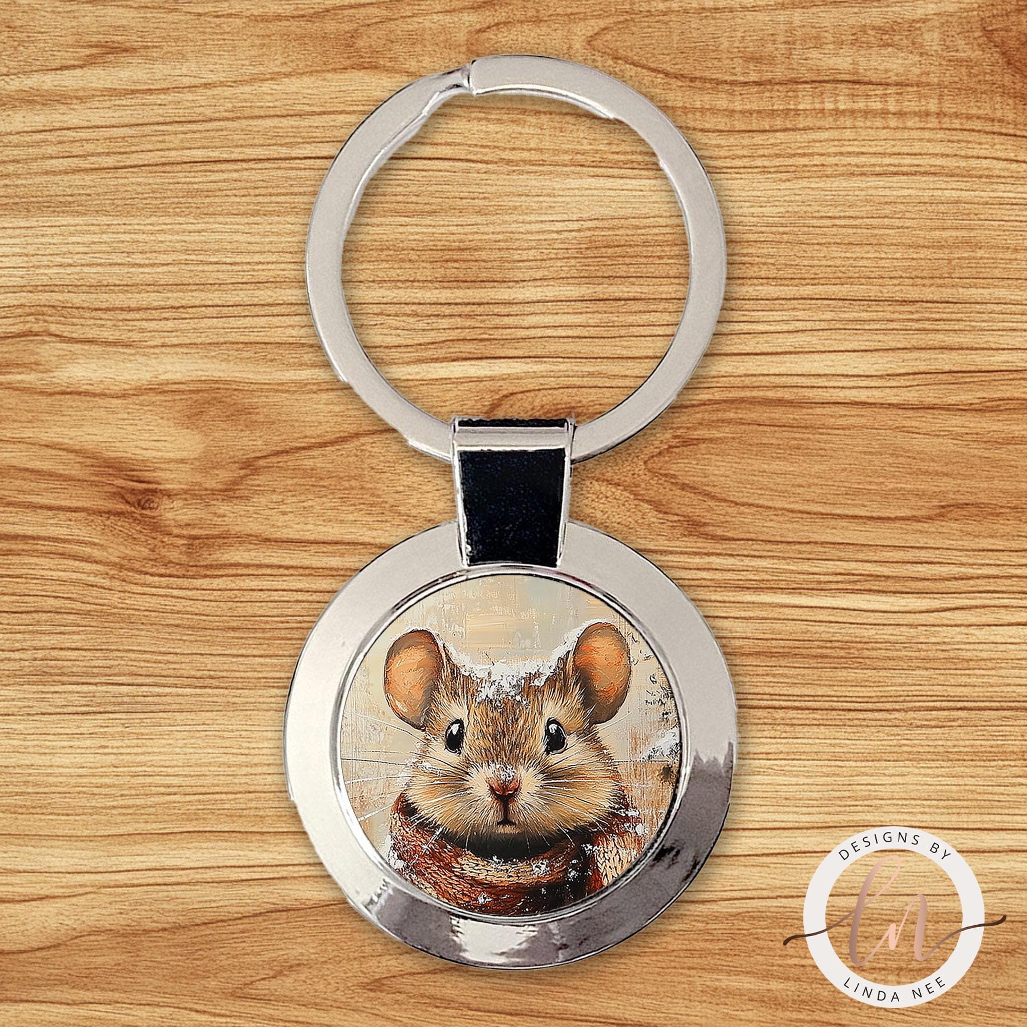 Mouse Necklace - Forest Animal Pendant Winter JewelryDesigns by Linda Nee