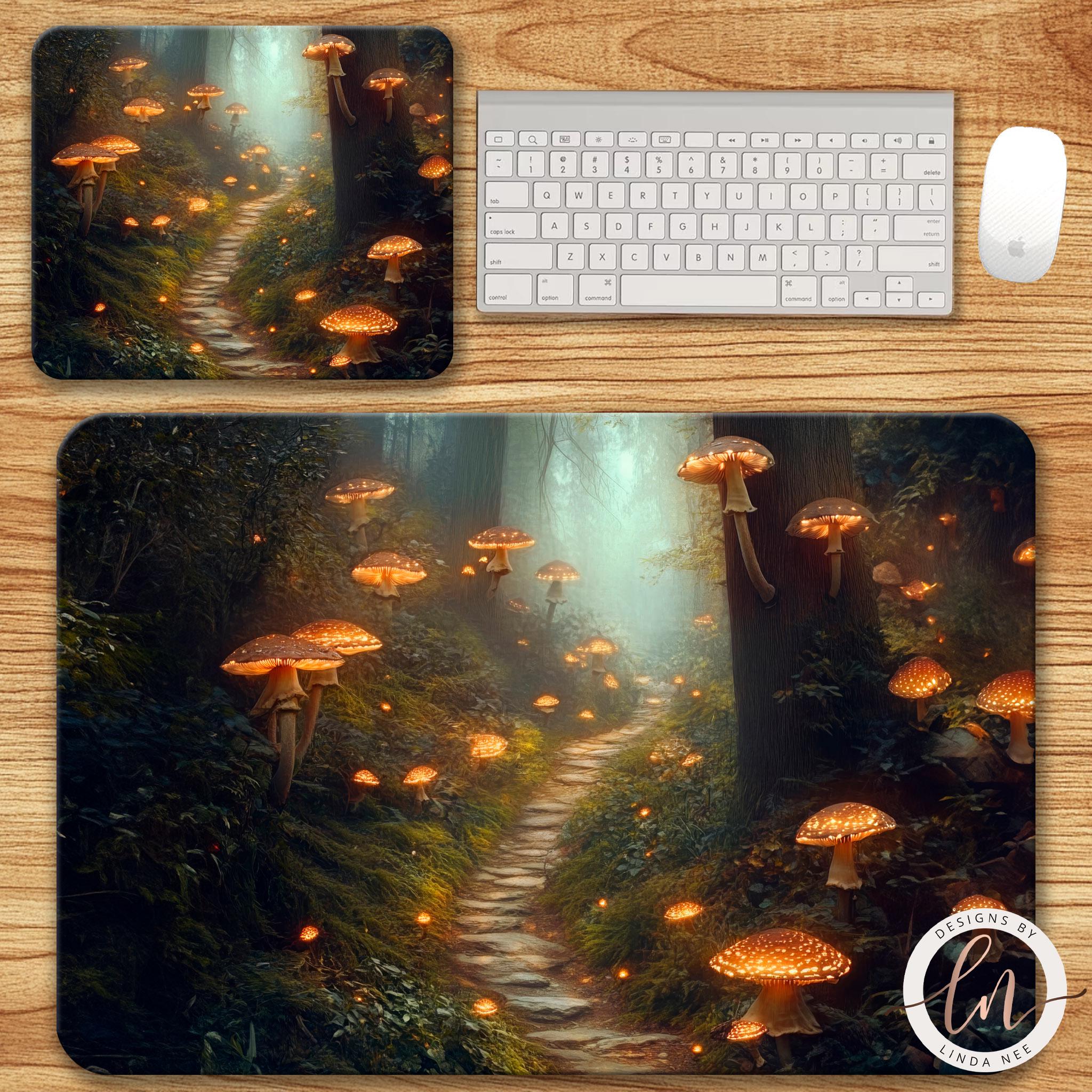 Mushroom Desk Mat - Gothic Fantasy Enchanted Forest