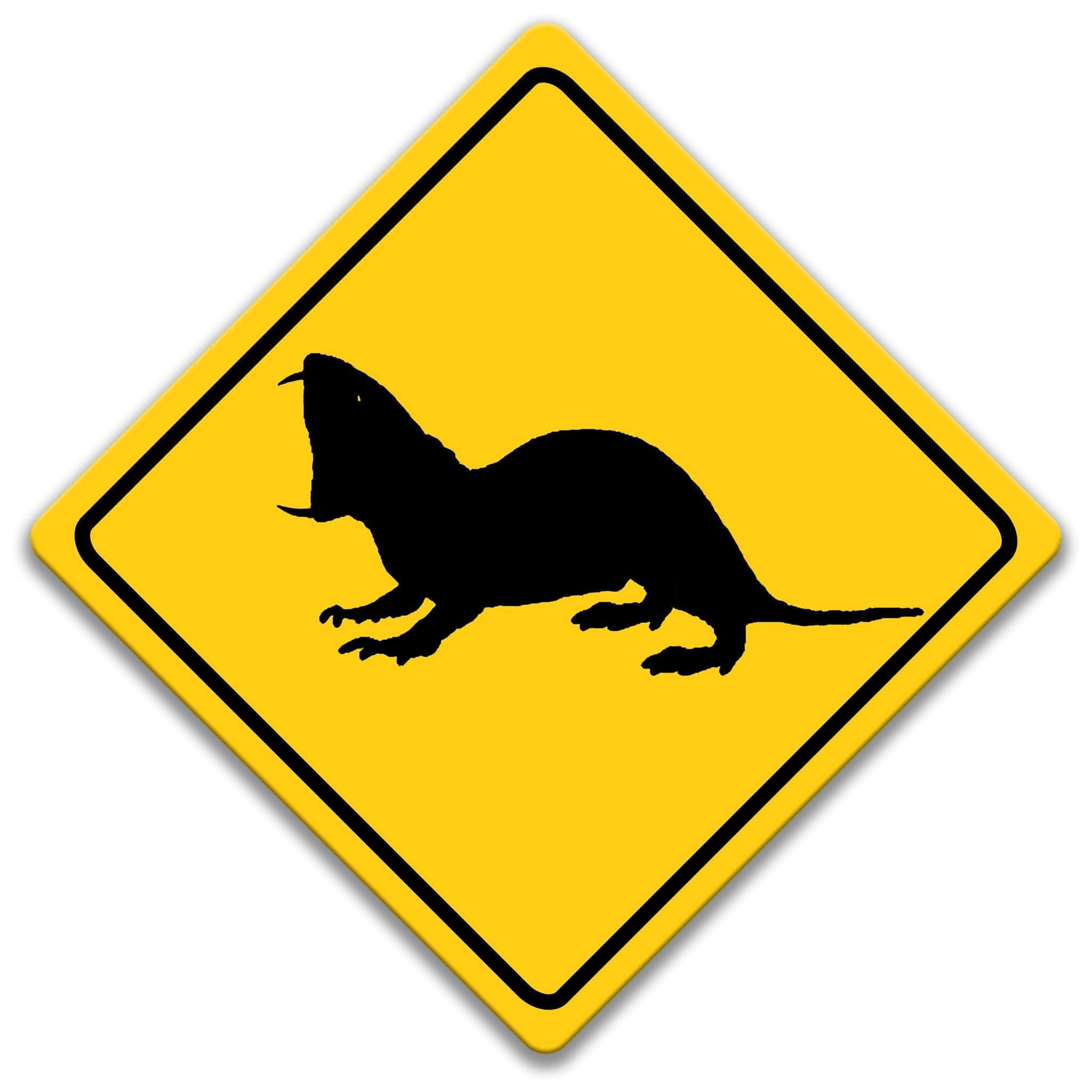 Naked Mole - Rat Crossing Caution Sign