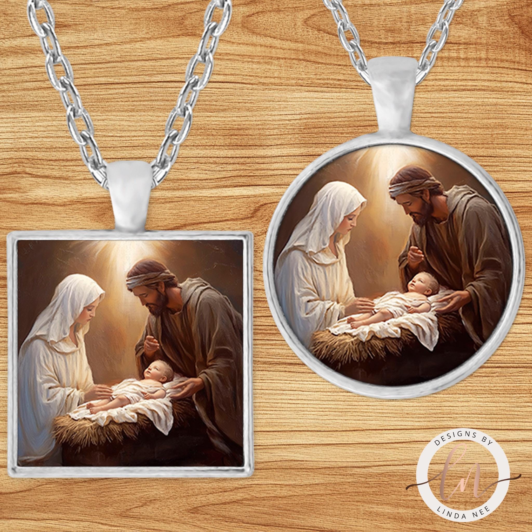 Nativity Necklace - Holy Family Baby Jesus Christmas Gift