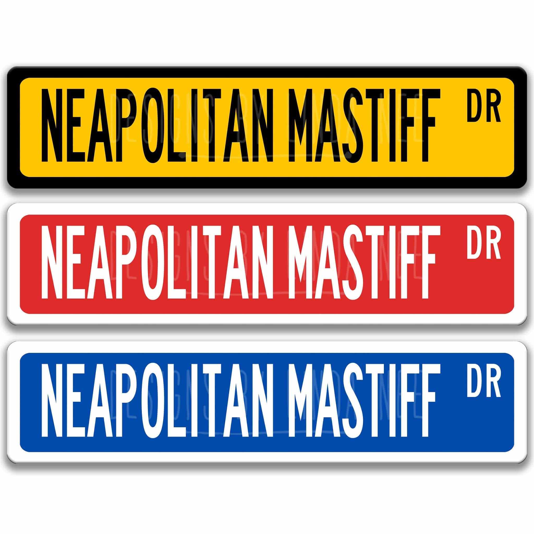 Neapolitan Mastiff Dog Metal Street Sign