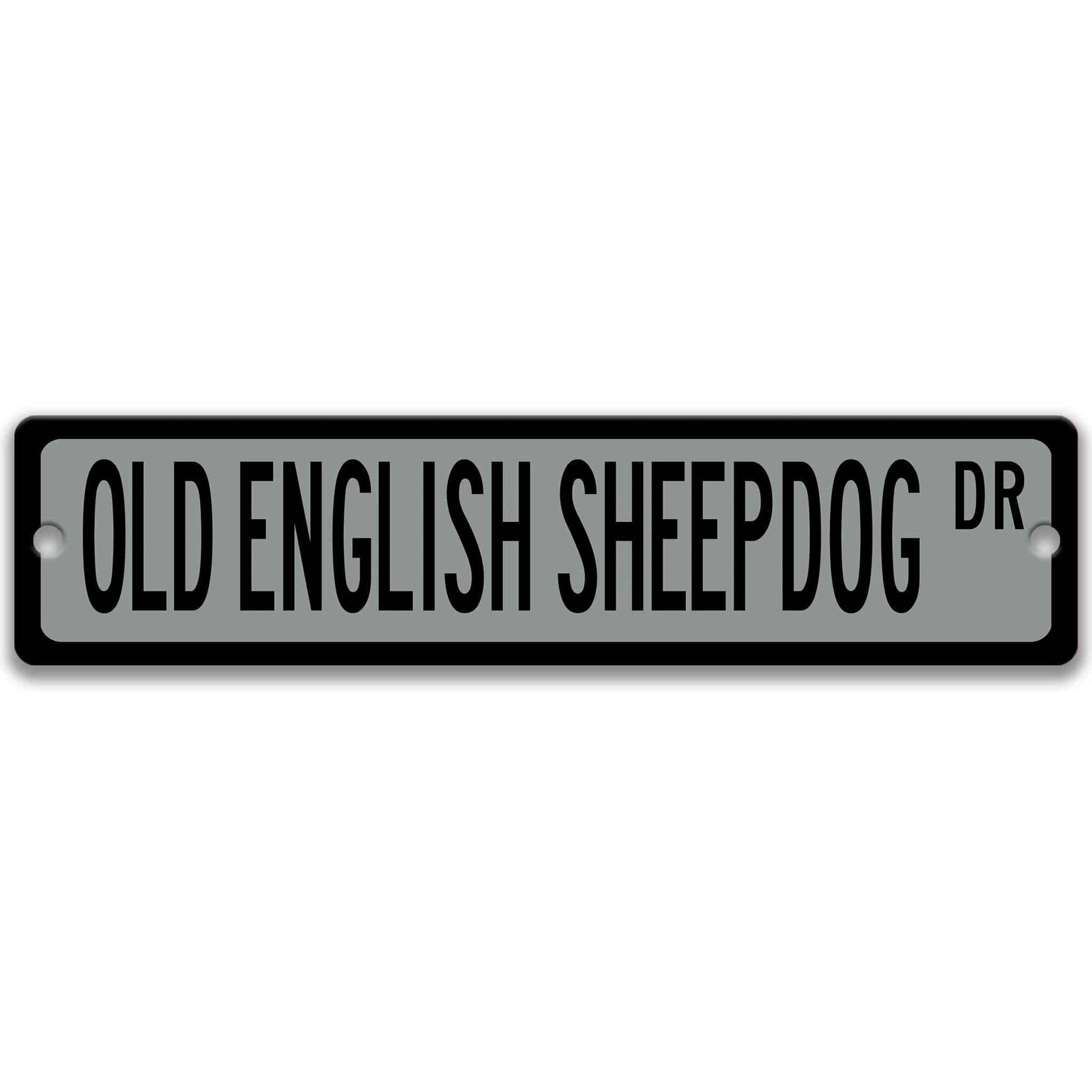 Old English Sheepdog Metal Street SignDesigns by Linda Nee