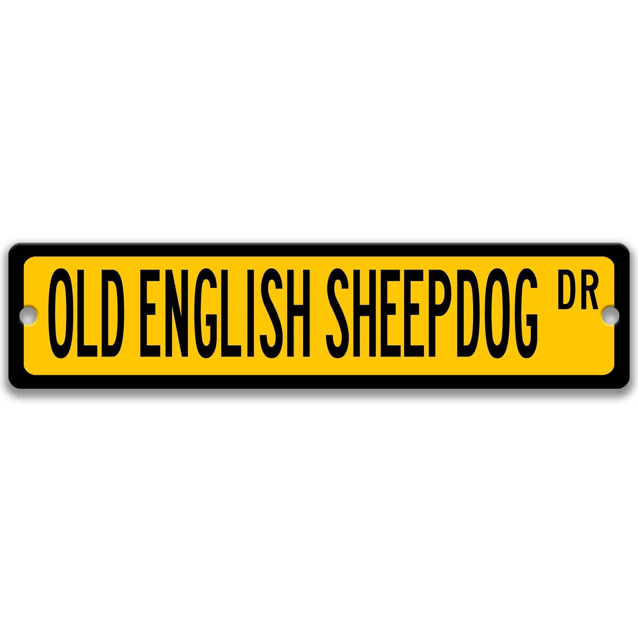 Old English Sheepdog Metal Street SignDesigns by Linda Nee