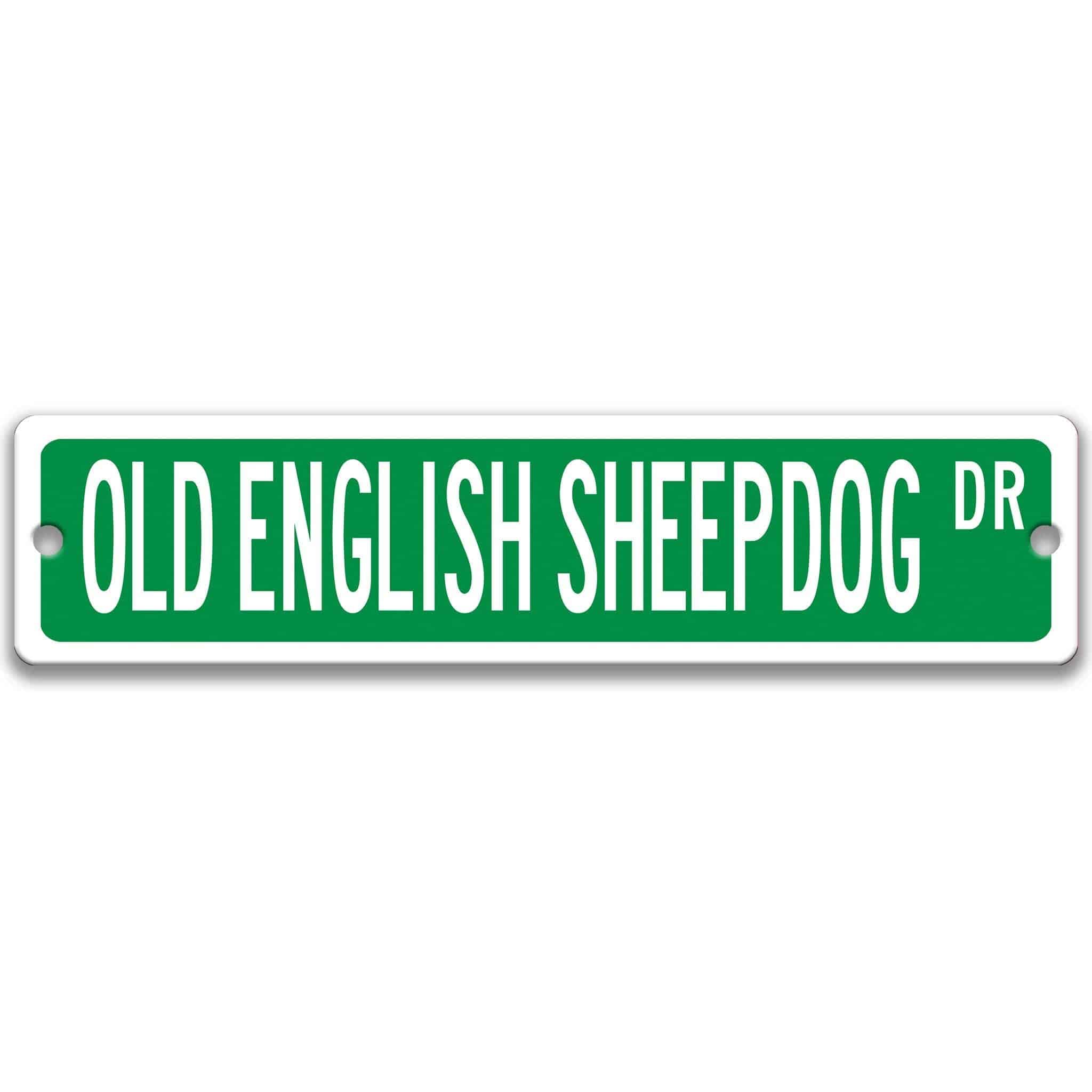 Old English Sheepdog Metal Street SignDesigns by Linda Nee