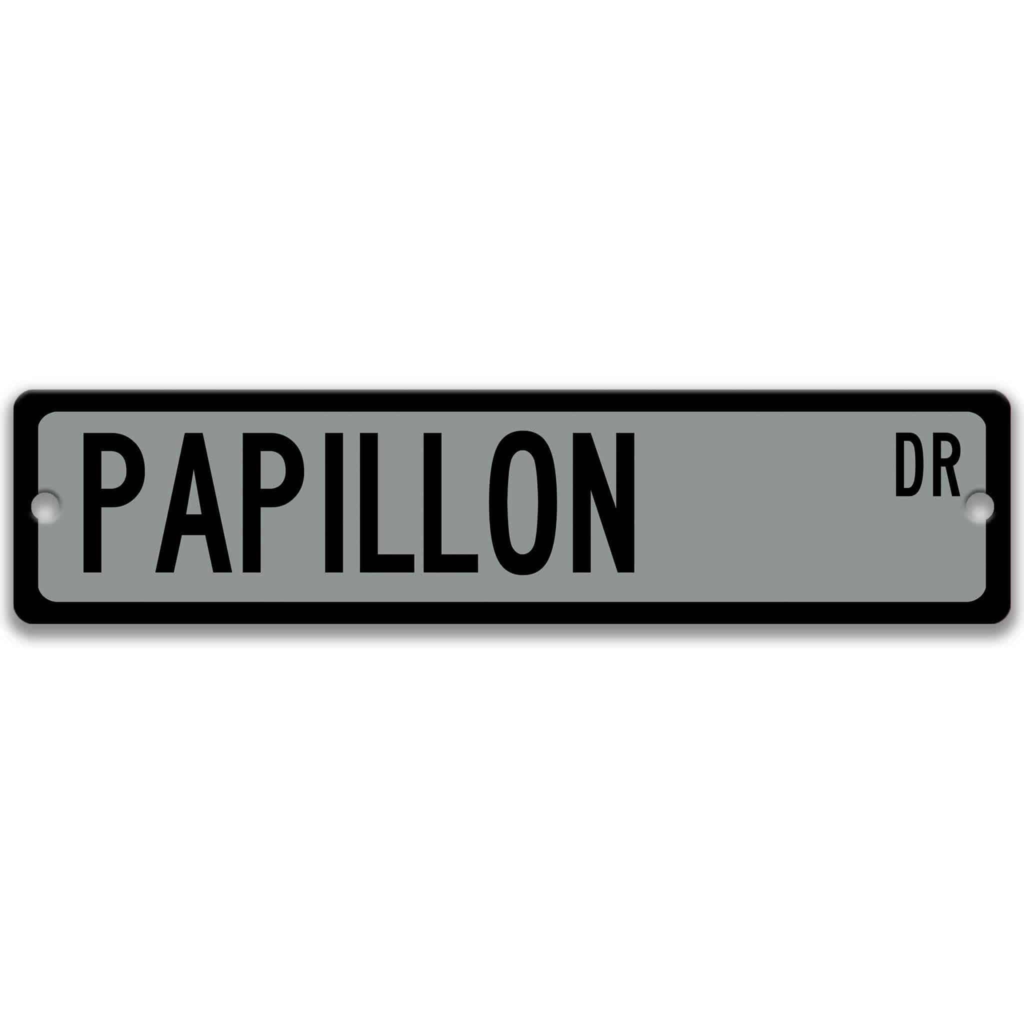 Papillon Dog Metal Street SignDesigns by Linda Nee