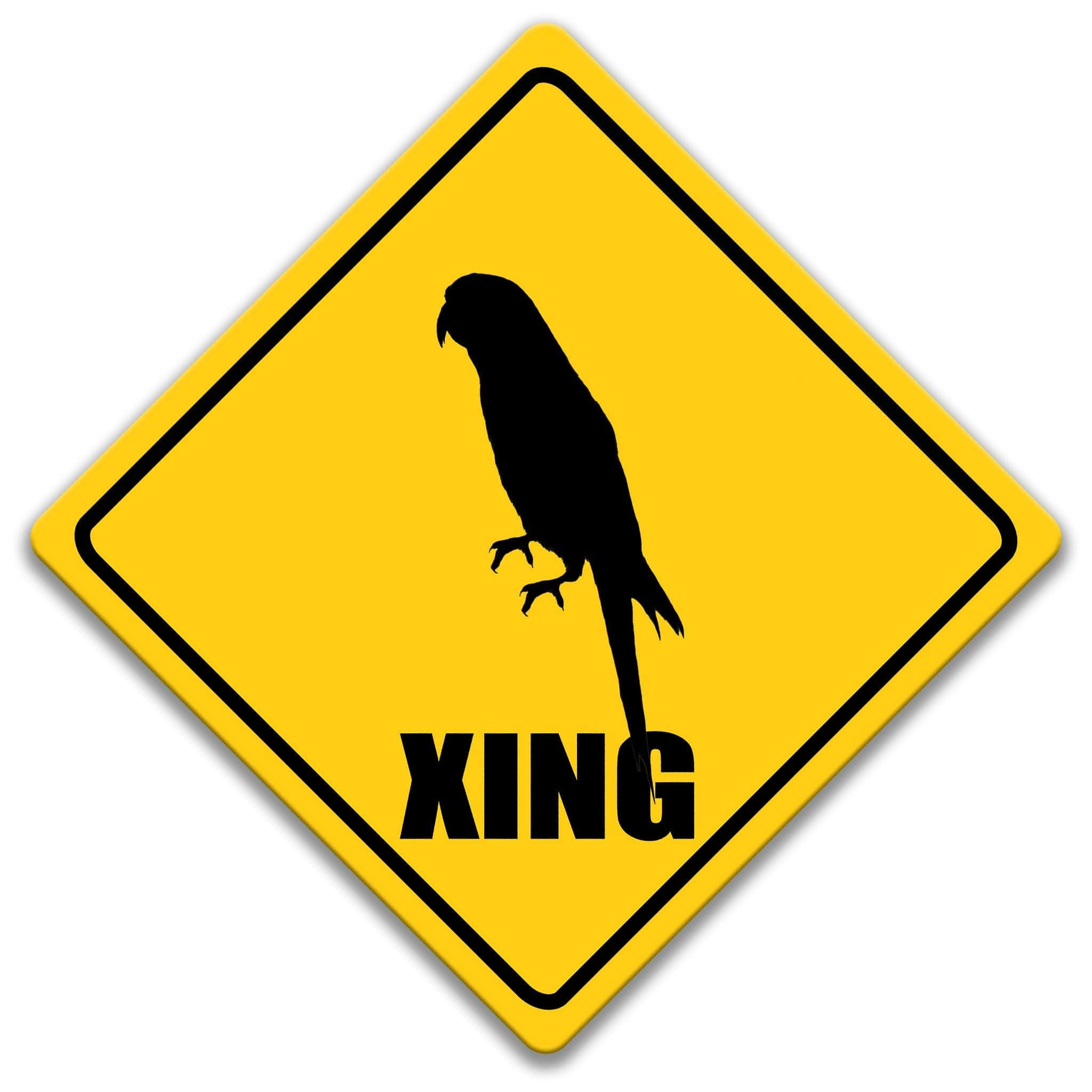 Parrot XING Caution Sign