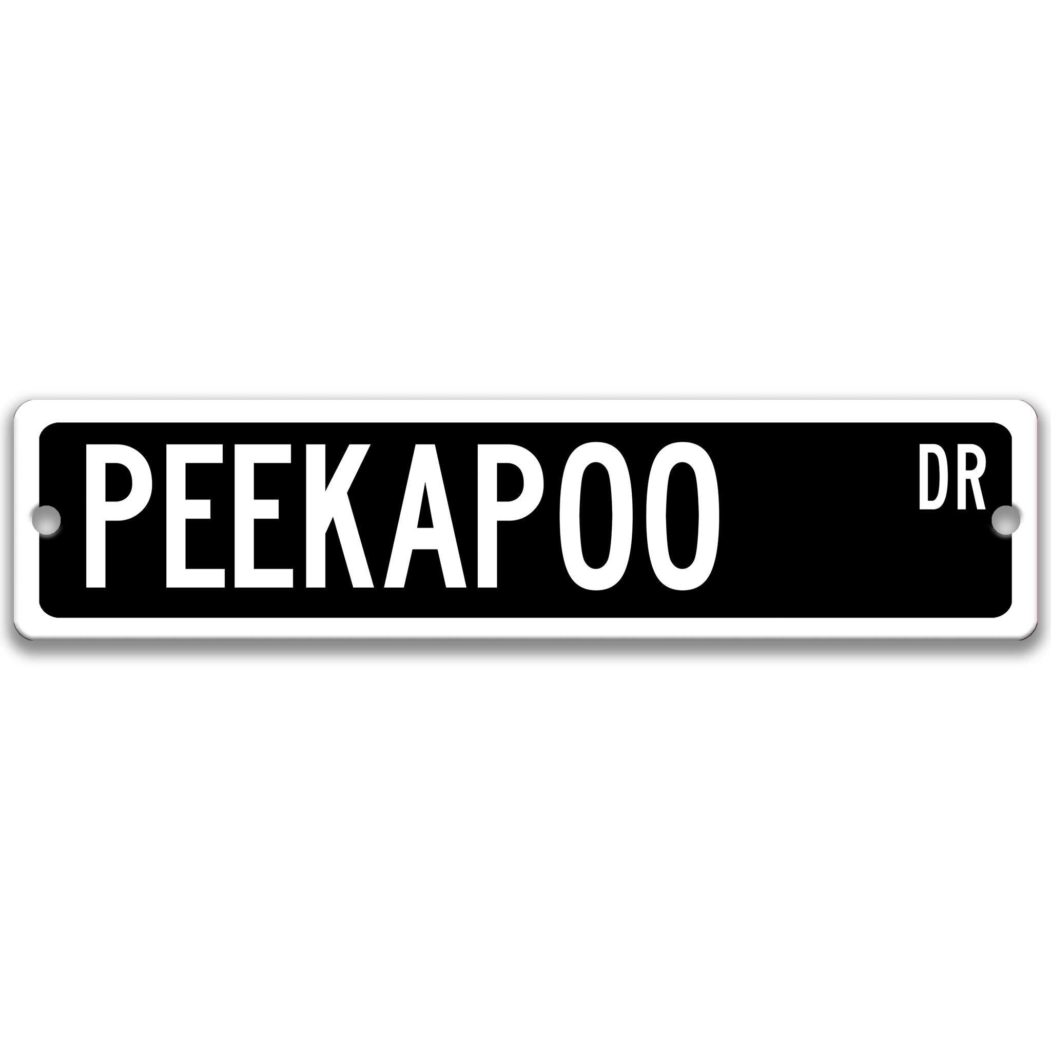 Peekapoo Dog Metal Street Sign