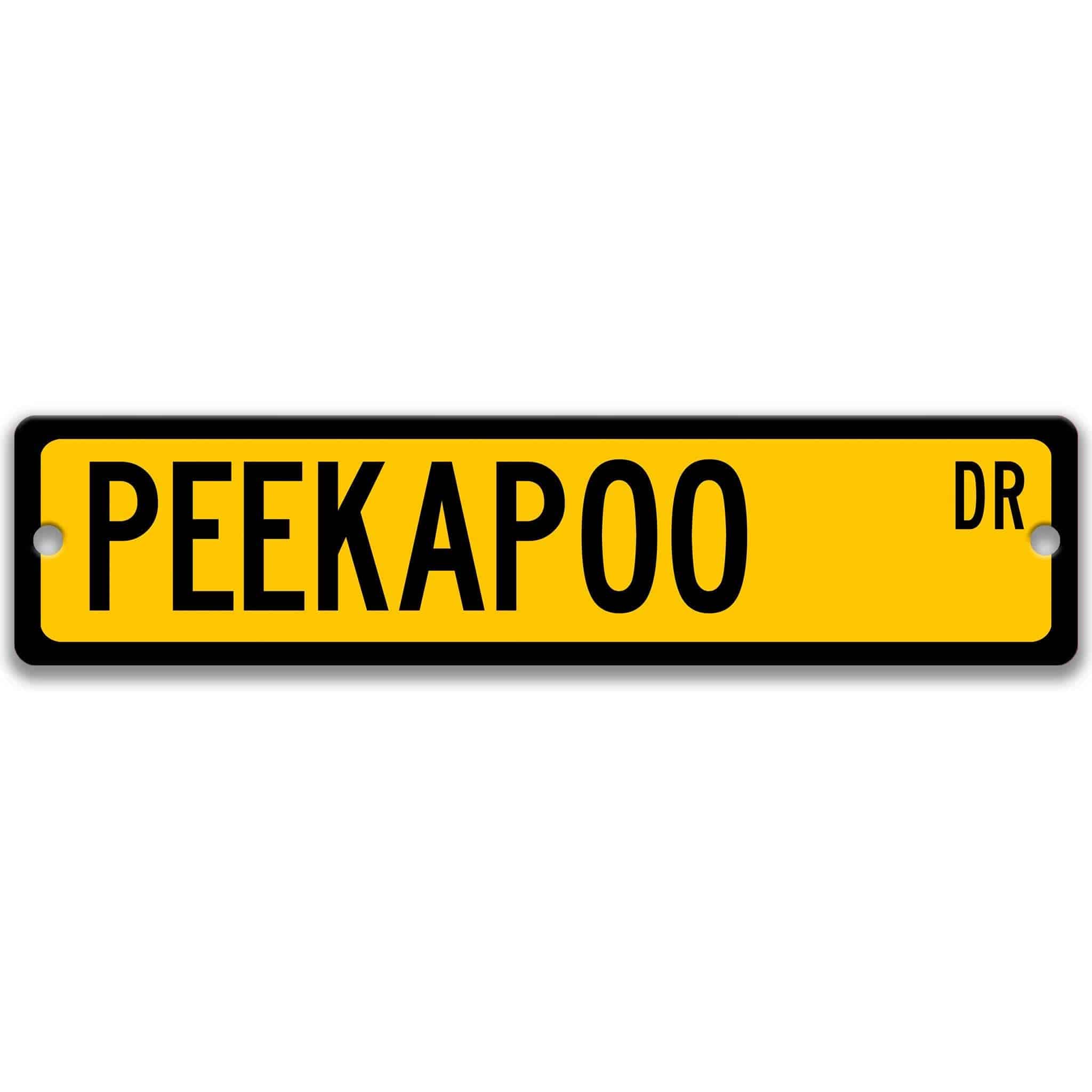 Peekapoo Dog Metal Street Sign