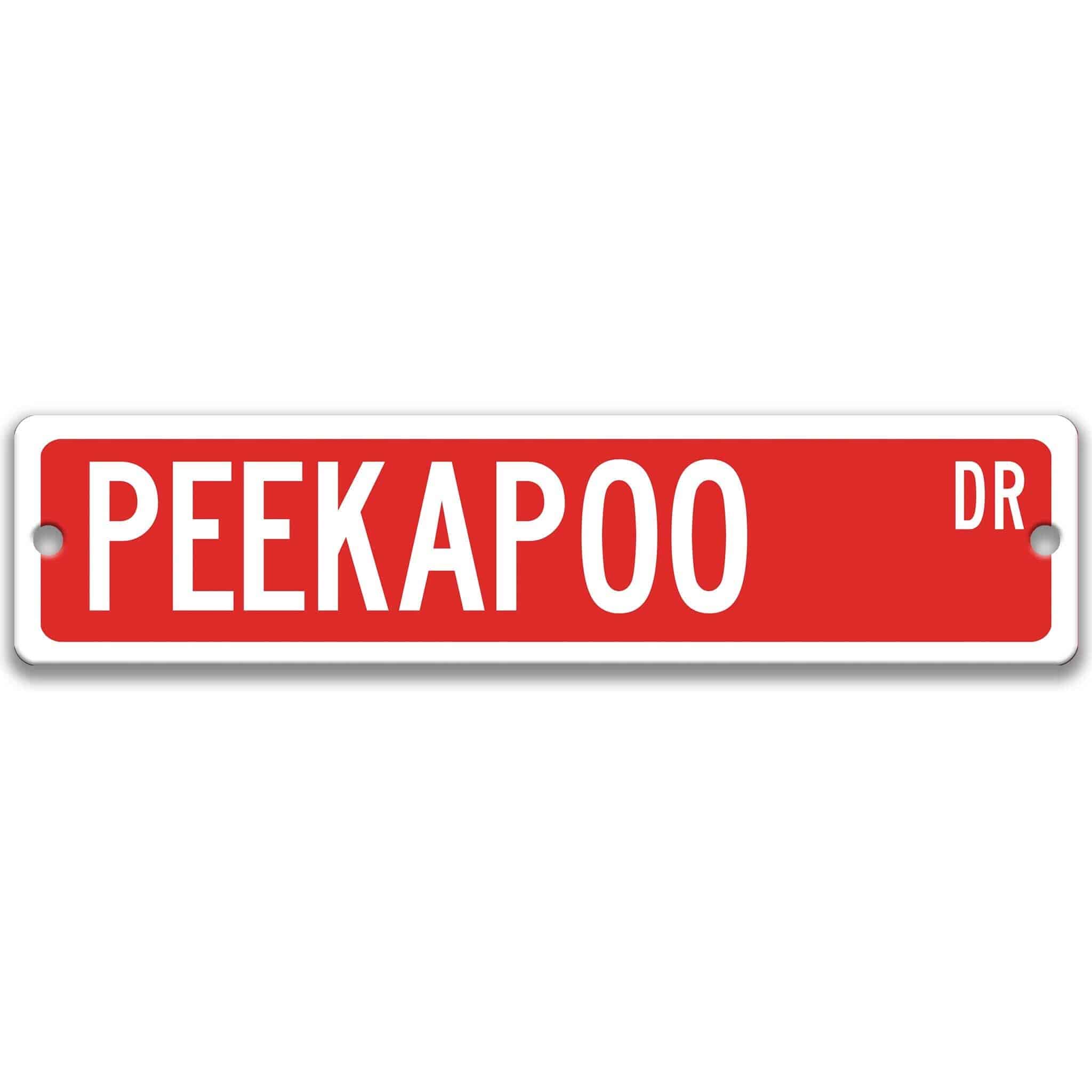 Peekapoo Dog Metal Street Sign