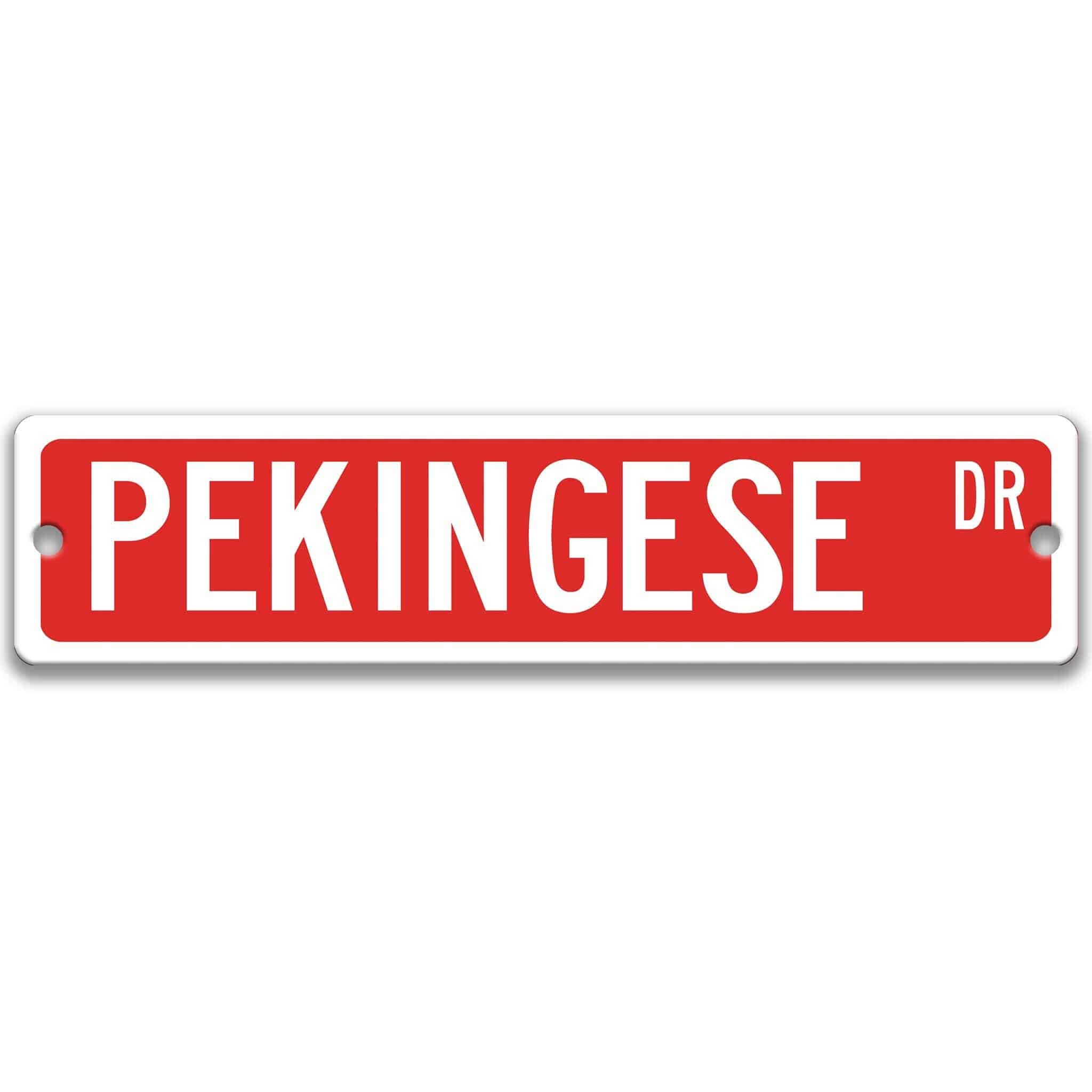 Pekingese Dog Metal Street Sign