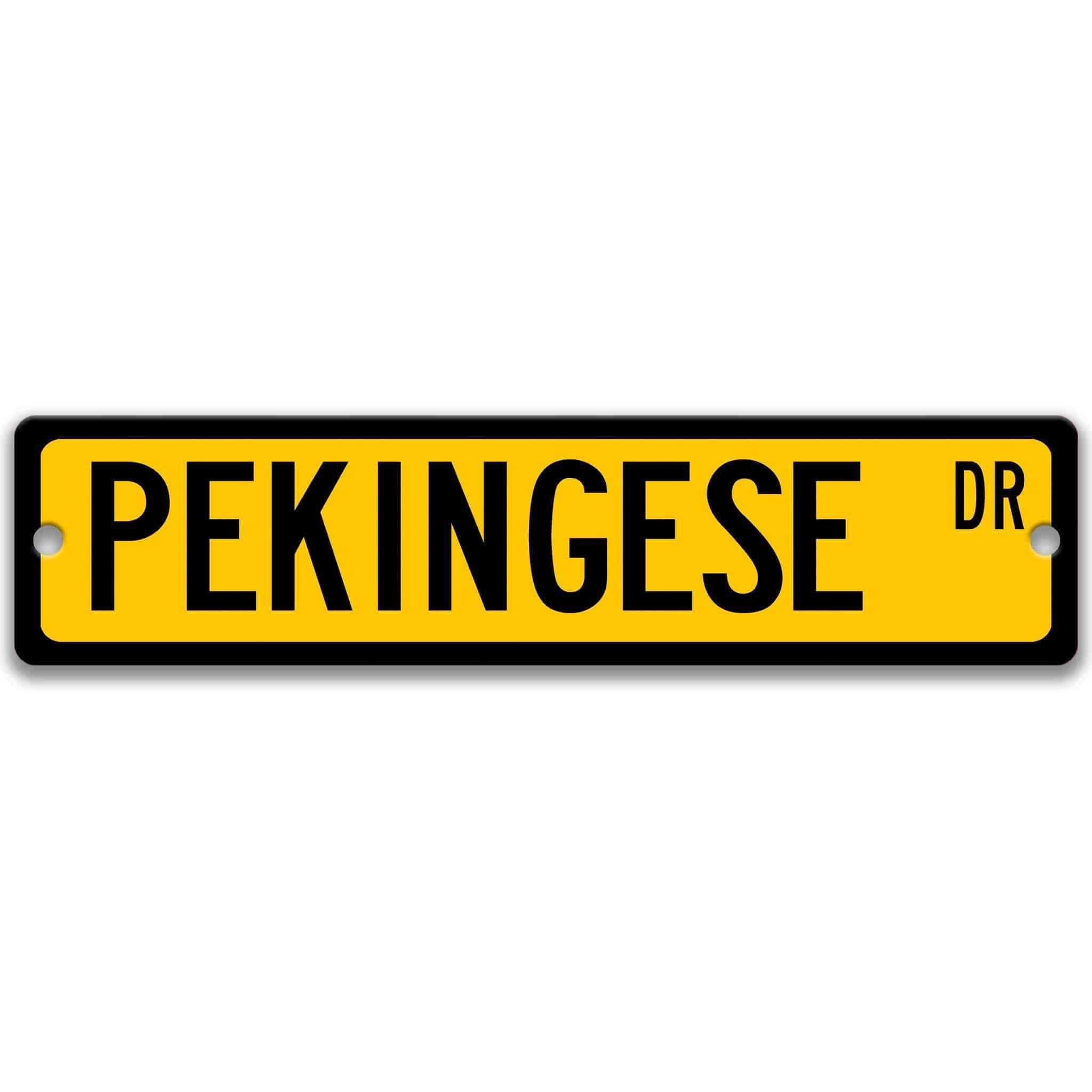 Pekingese Dog Metal Street Sign