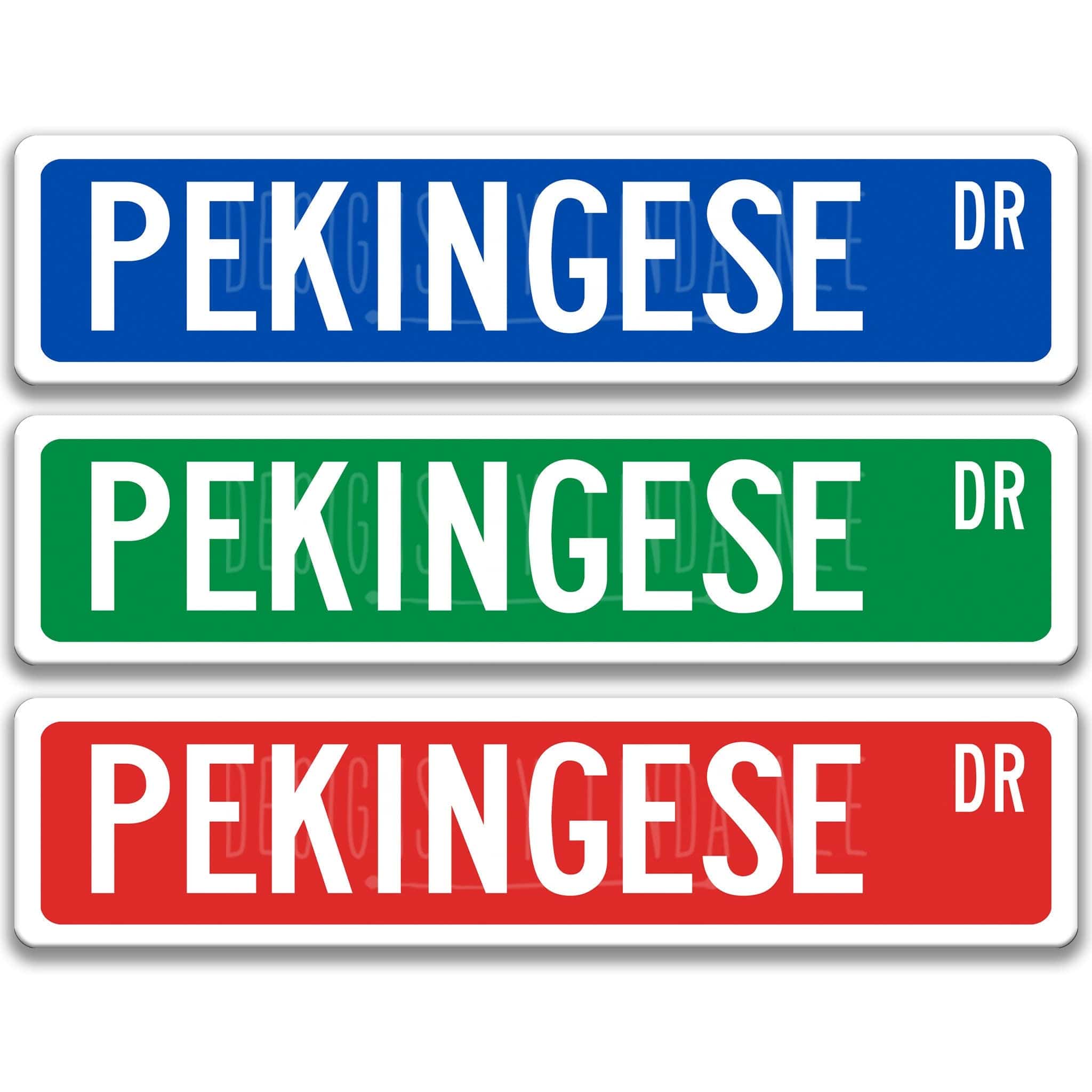 Pekingese Dog Metal Street Sign