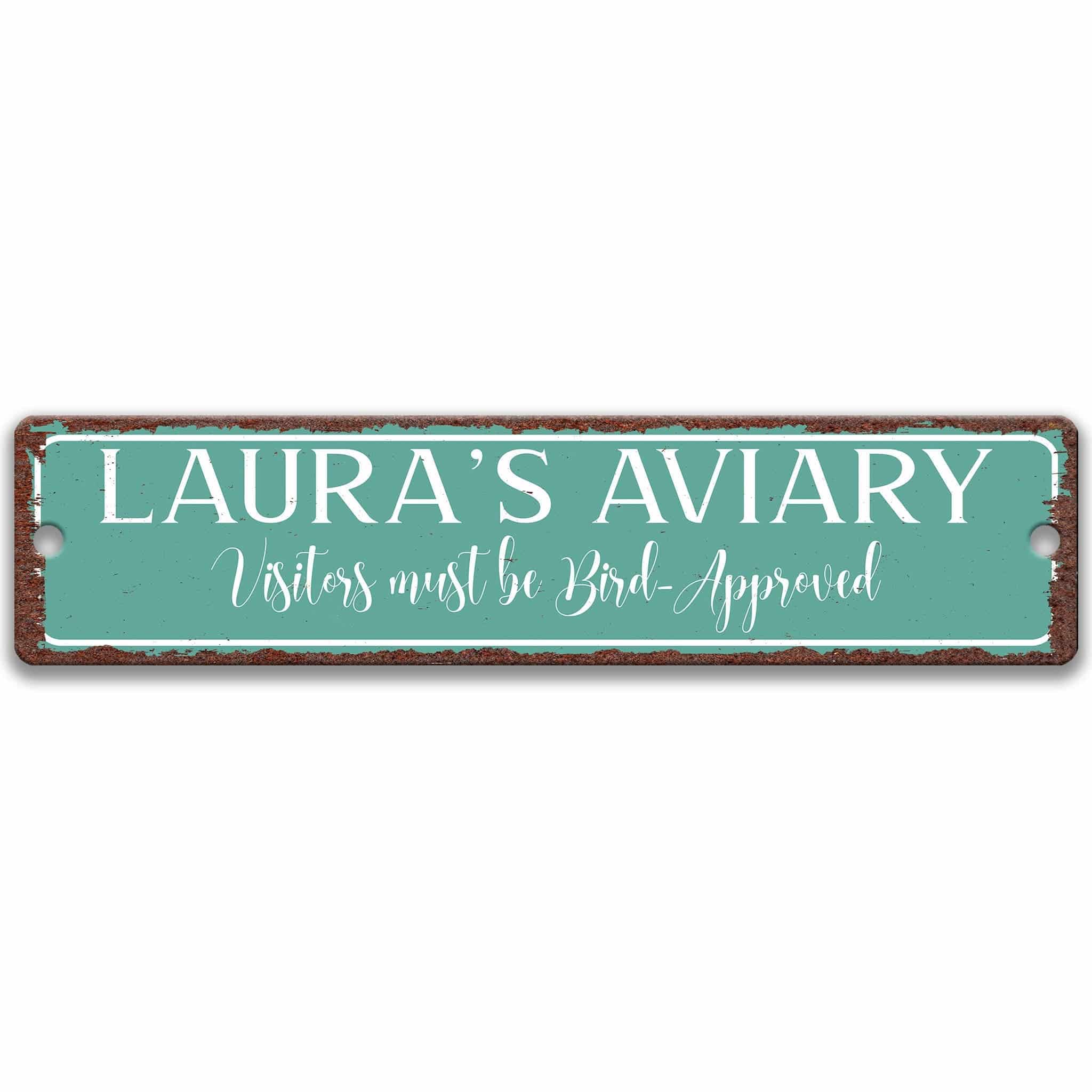 Personalized Aviary Sign, Bird Watching Area, Garden Sign, Bird Lover Gift