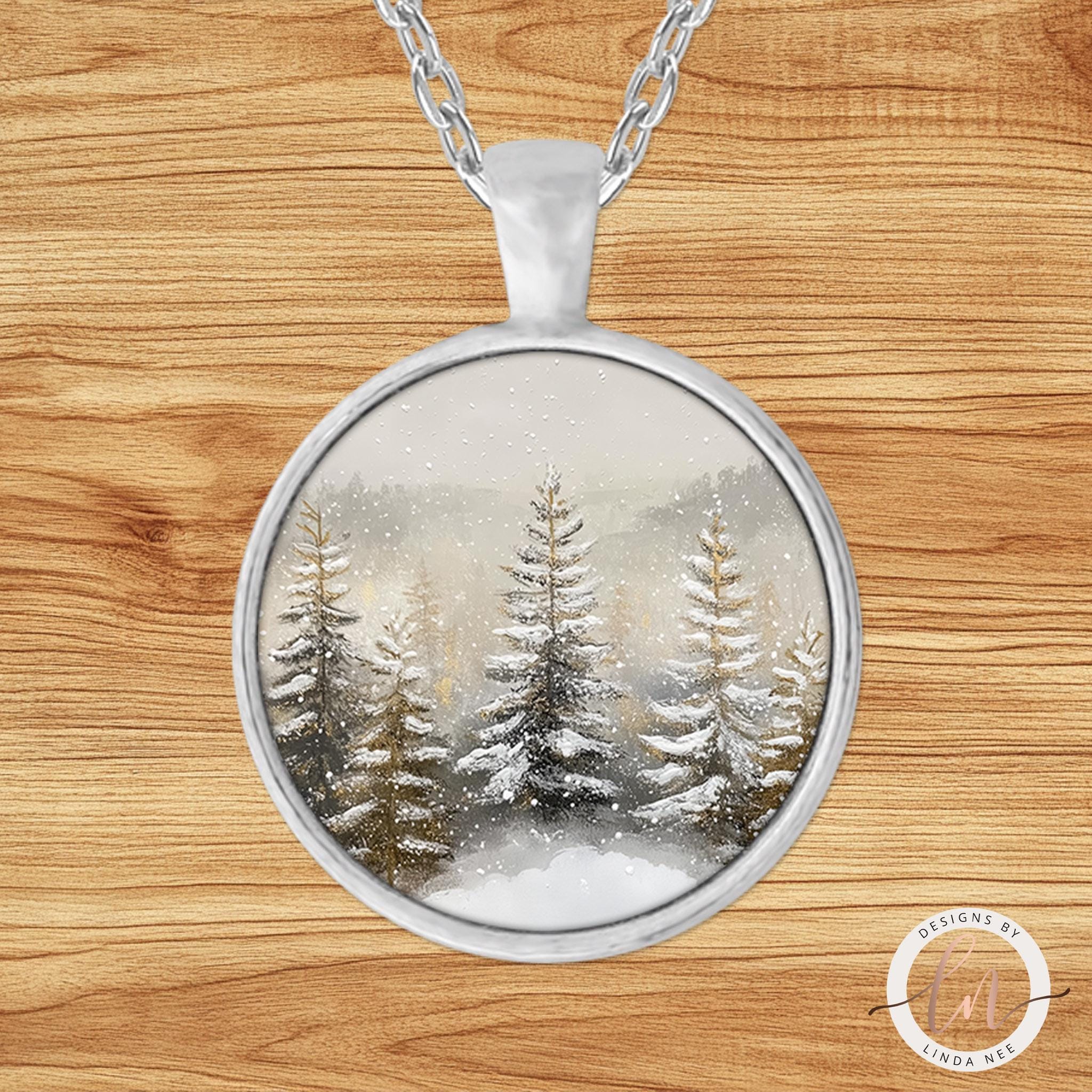 Pine Tree Necklace - Evergreen Winter Nature Pendant