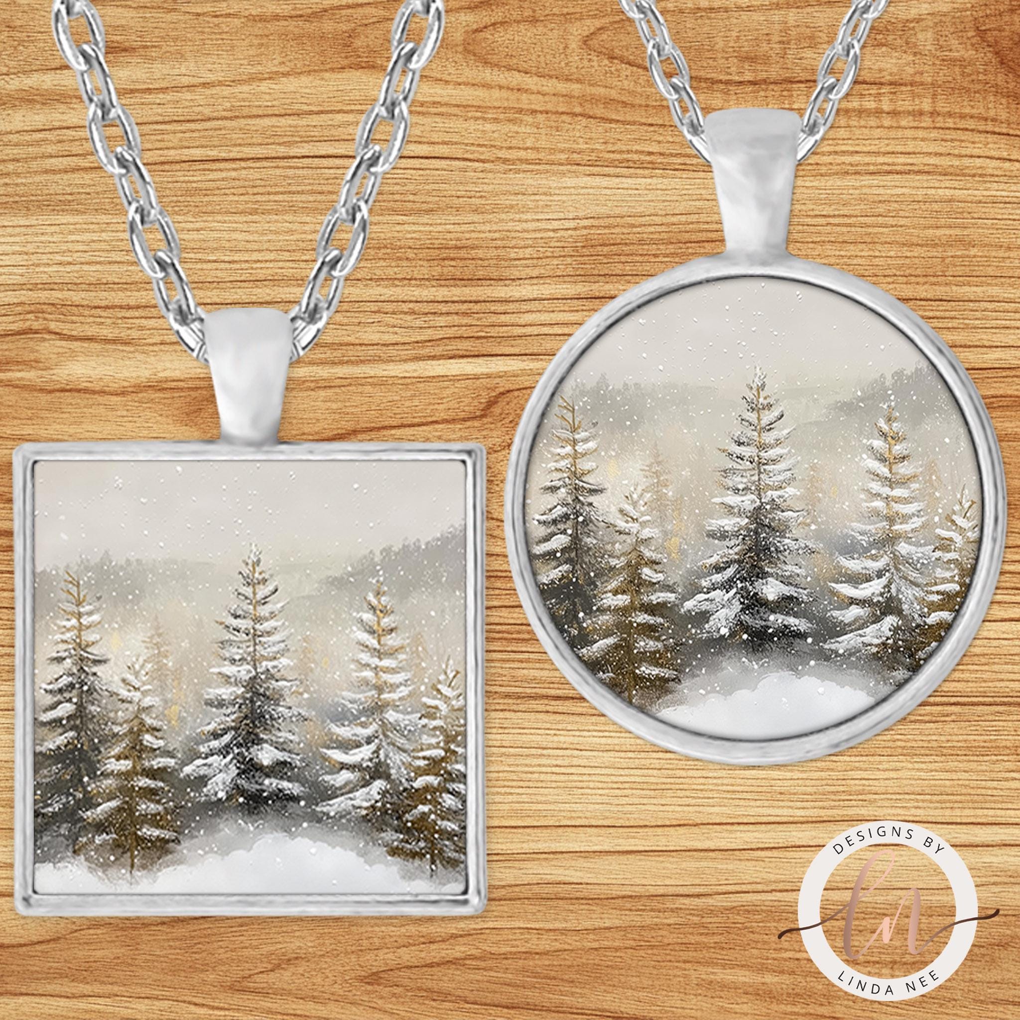 Pine Tree Necklace - Evergreen Winter Nature Pendant