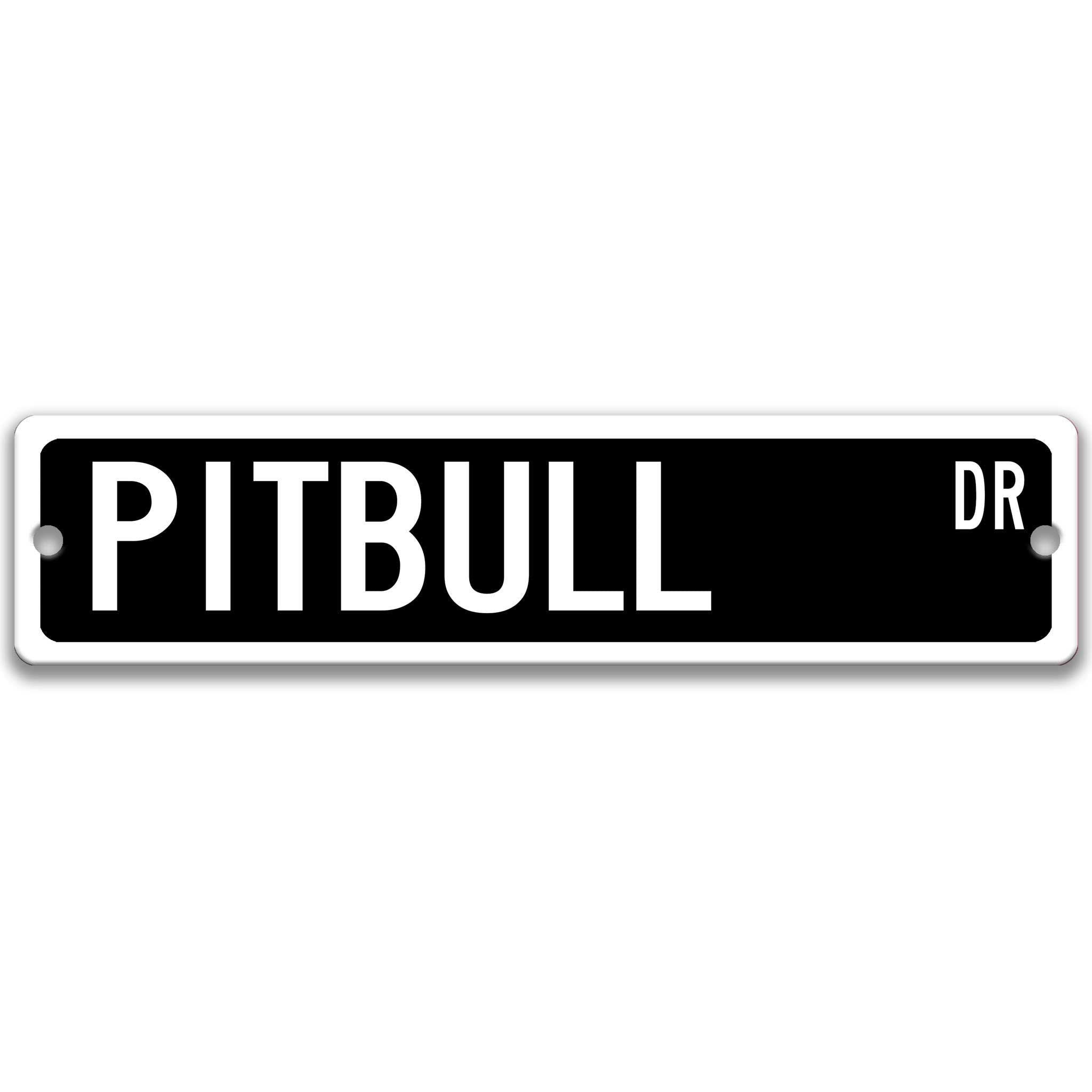 Pitbull Dog Metal Street SignDesigns by Linda Nee