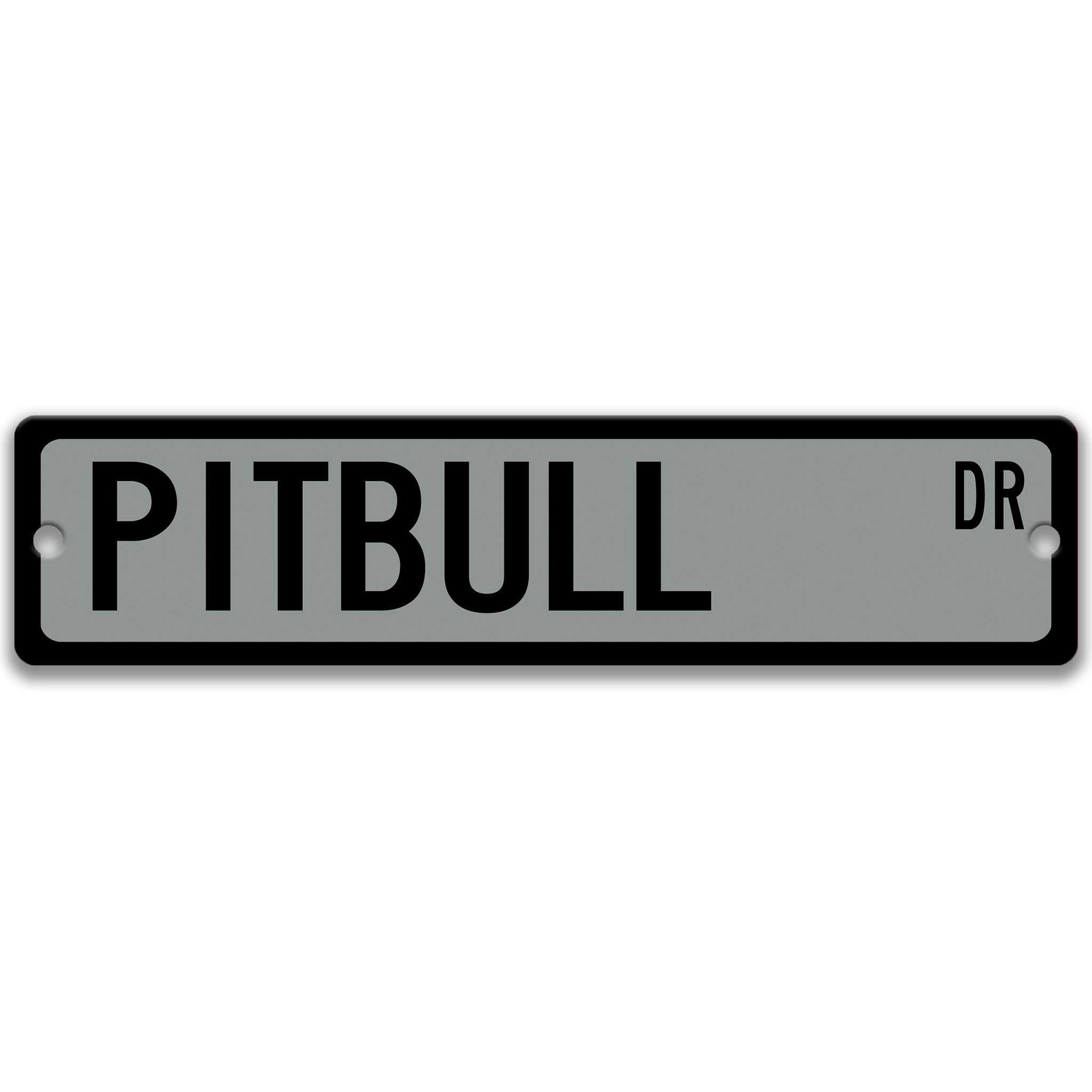 Pitbull Dog Metal Street SignDesigns by Linda Nee