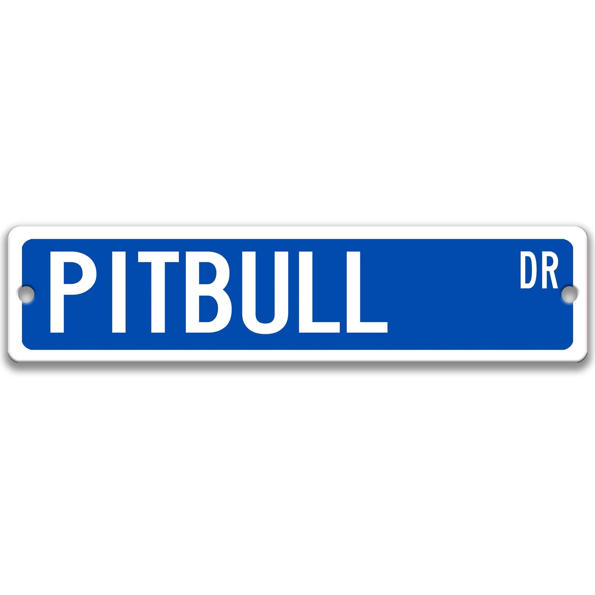 Pitbull Dog Metal Street SignDesigns by Linda Nee