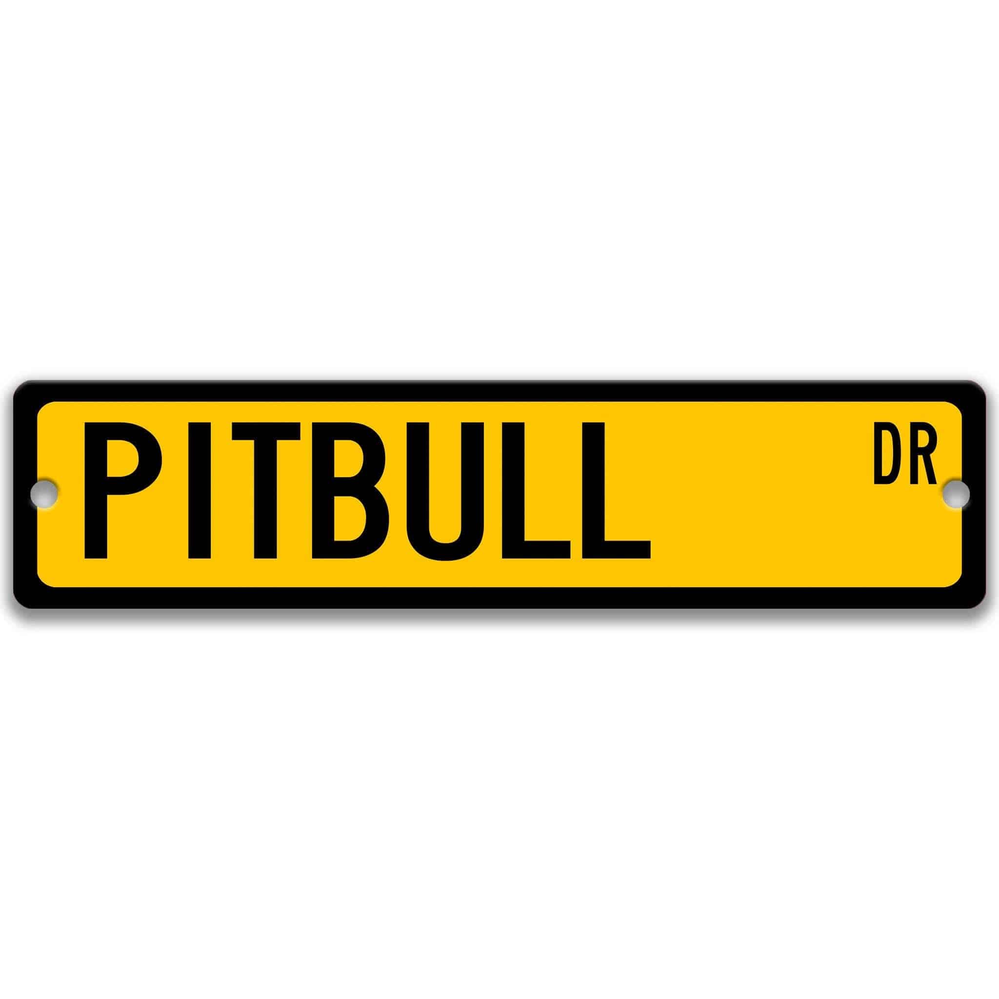 Pitbull Dog Metal Street SignDesigns by Linda Nee