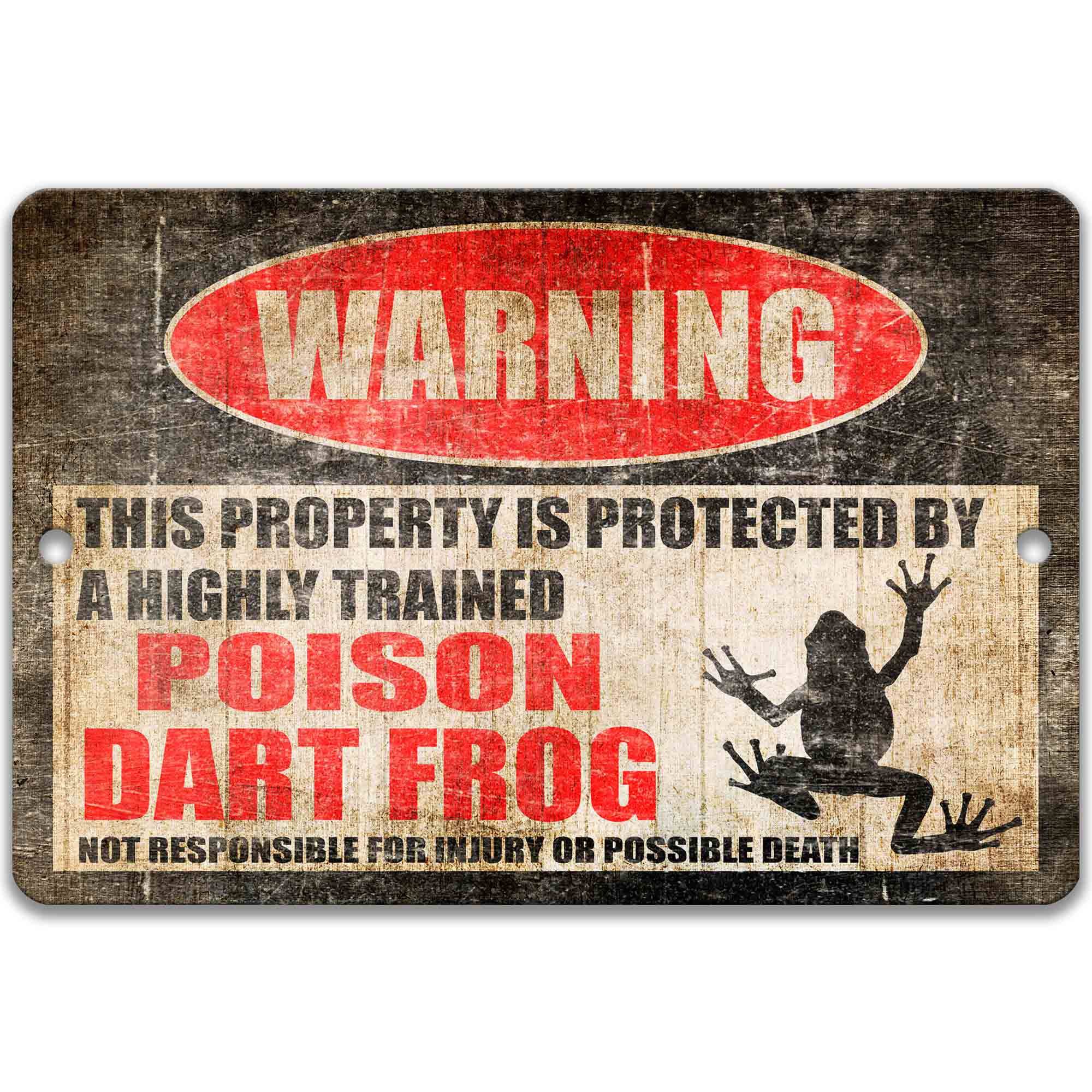 Poison Dart Frog Decor - Terrarium Sign Warning