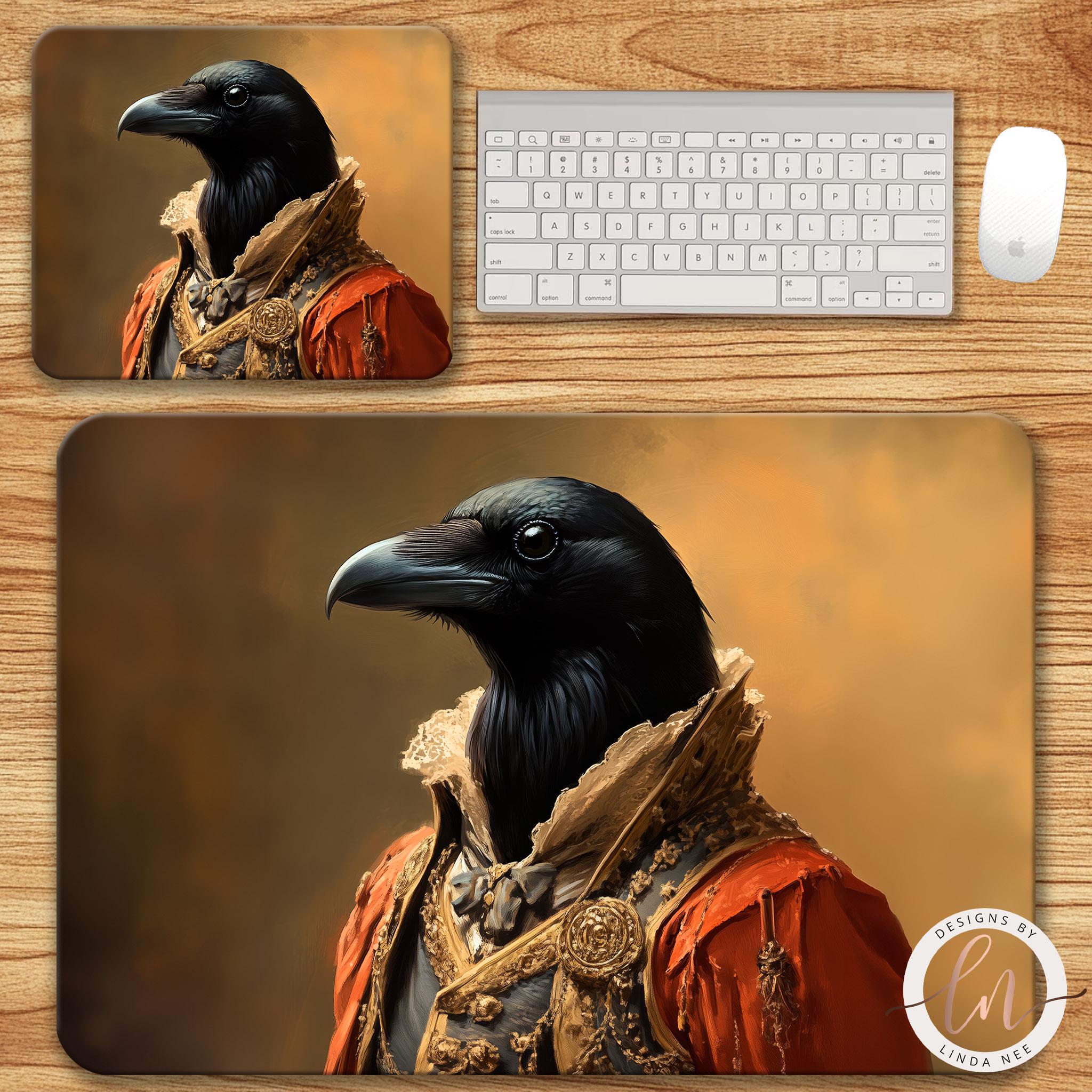 Raven Desk Mat - Dark Academia Gothic Crow Gaming Playmat