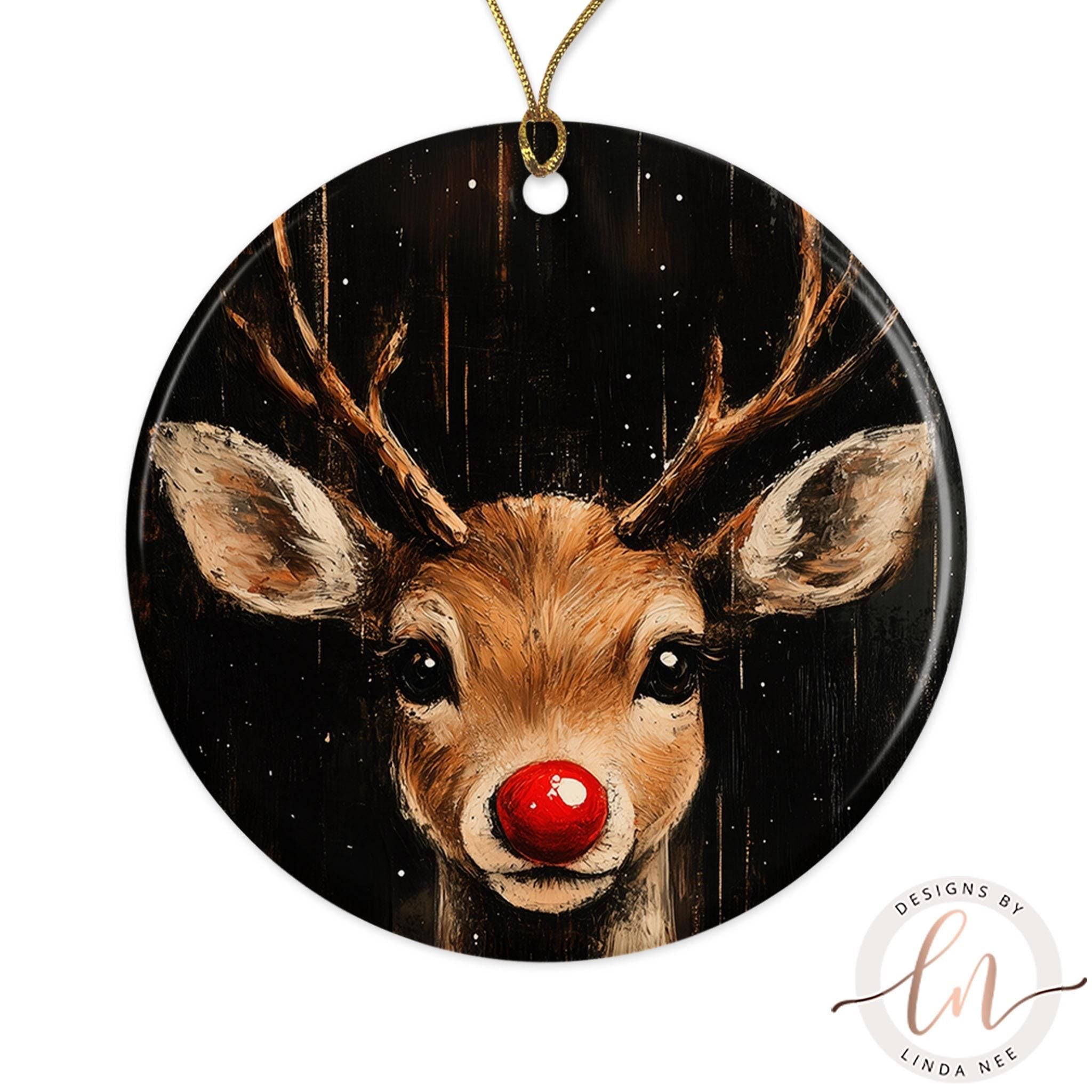 Red - Nosed Reindeer Ornament - Cute Santa's Helper Decor