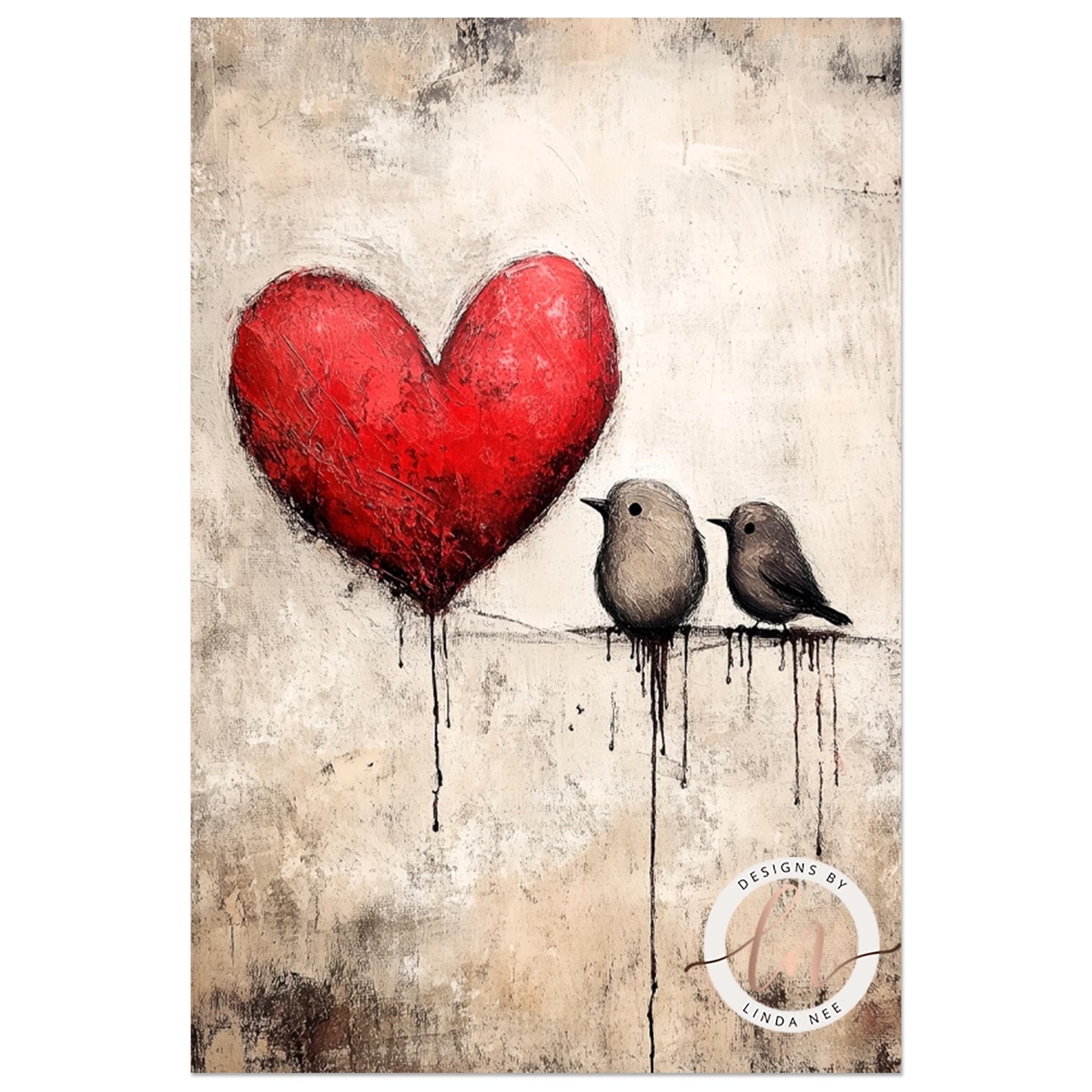 Romantic Love Birds Wall Art