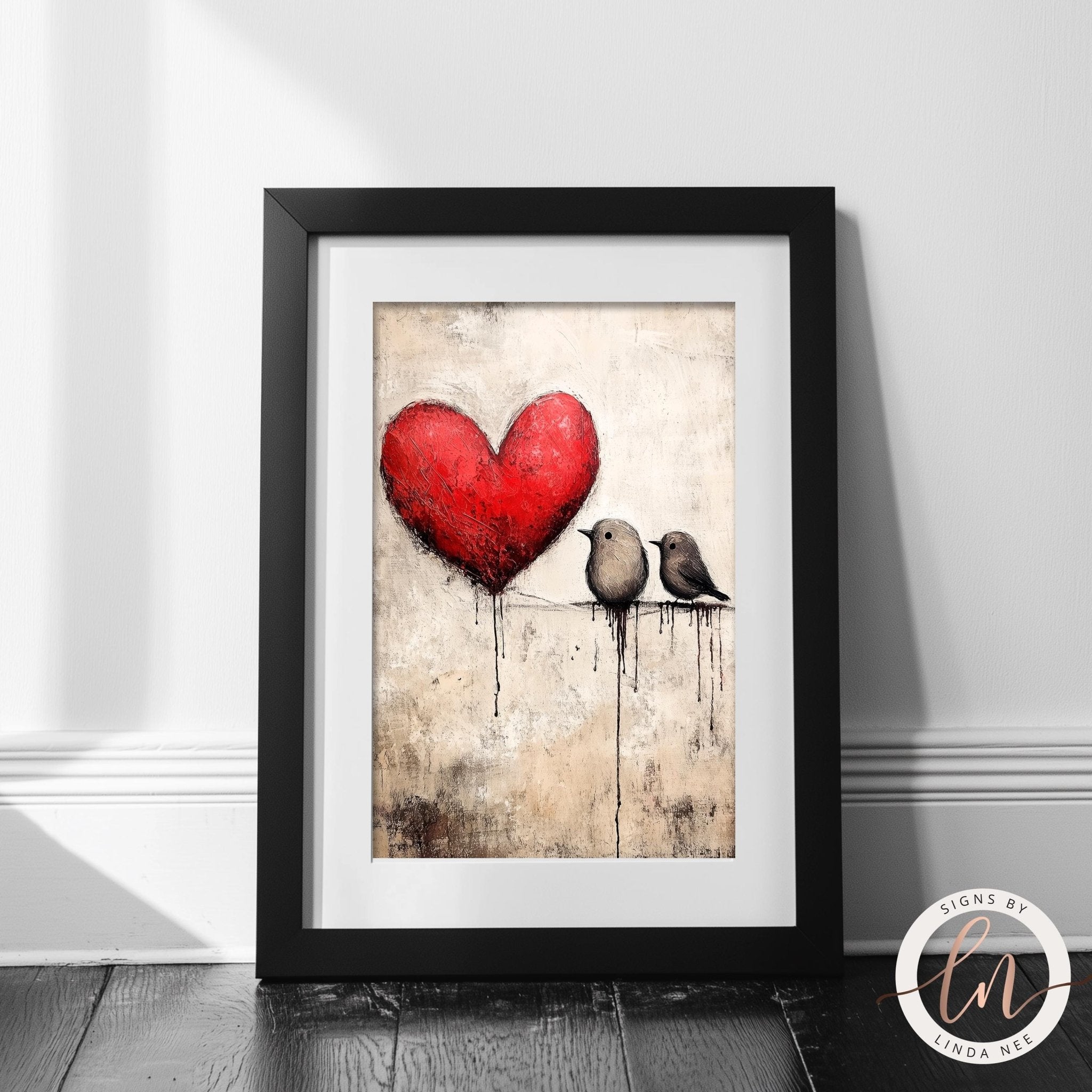 Romantic Love Birds Wall Art