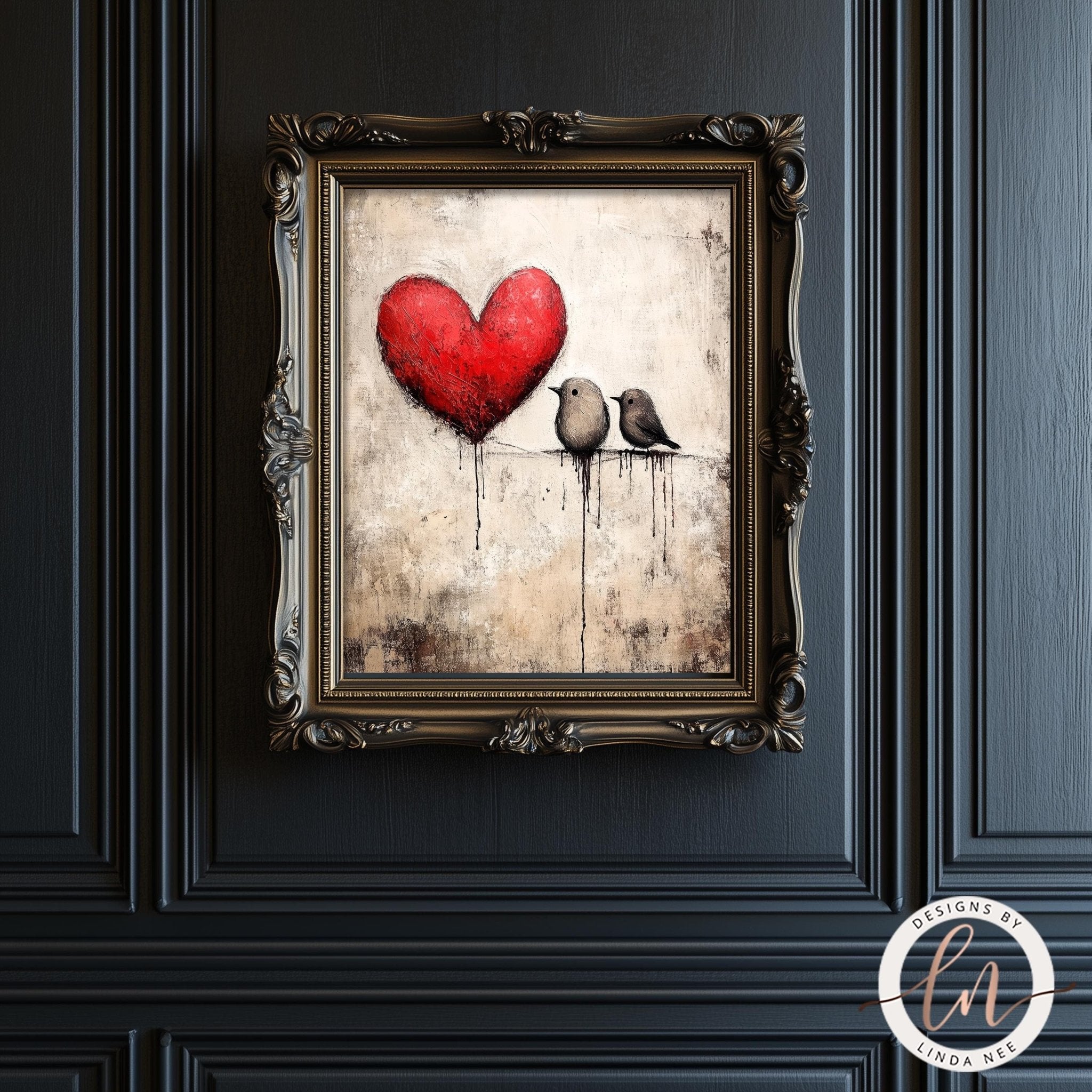 Romantic Love Birds Wall Art