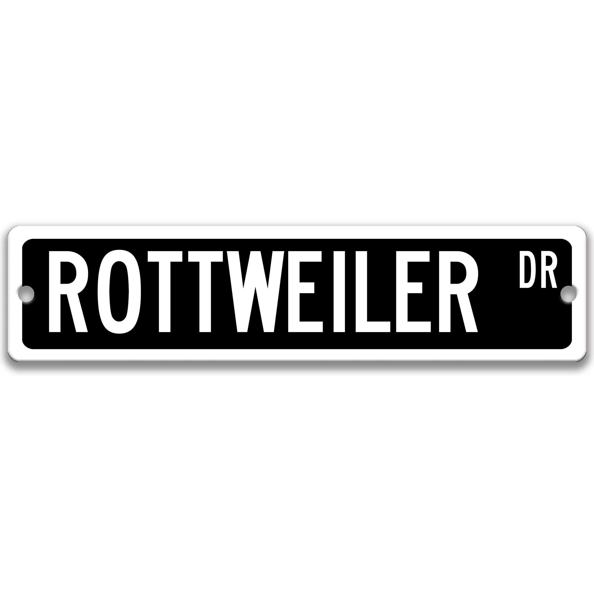 Rottweiler Dog Metal Street Sign