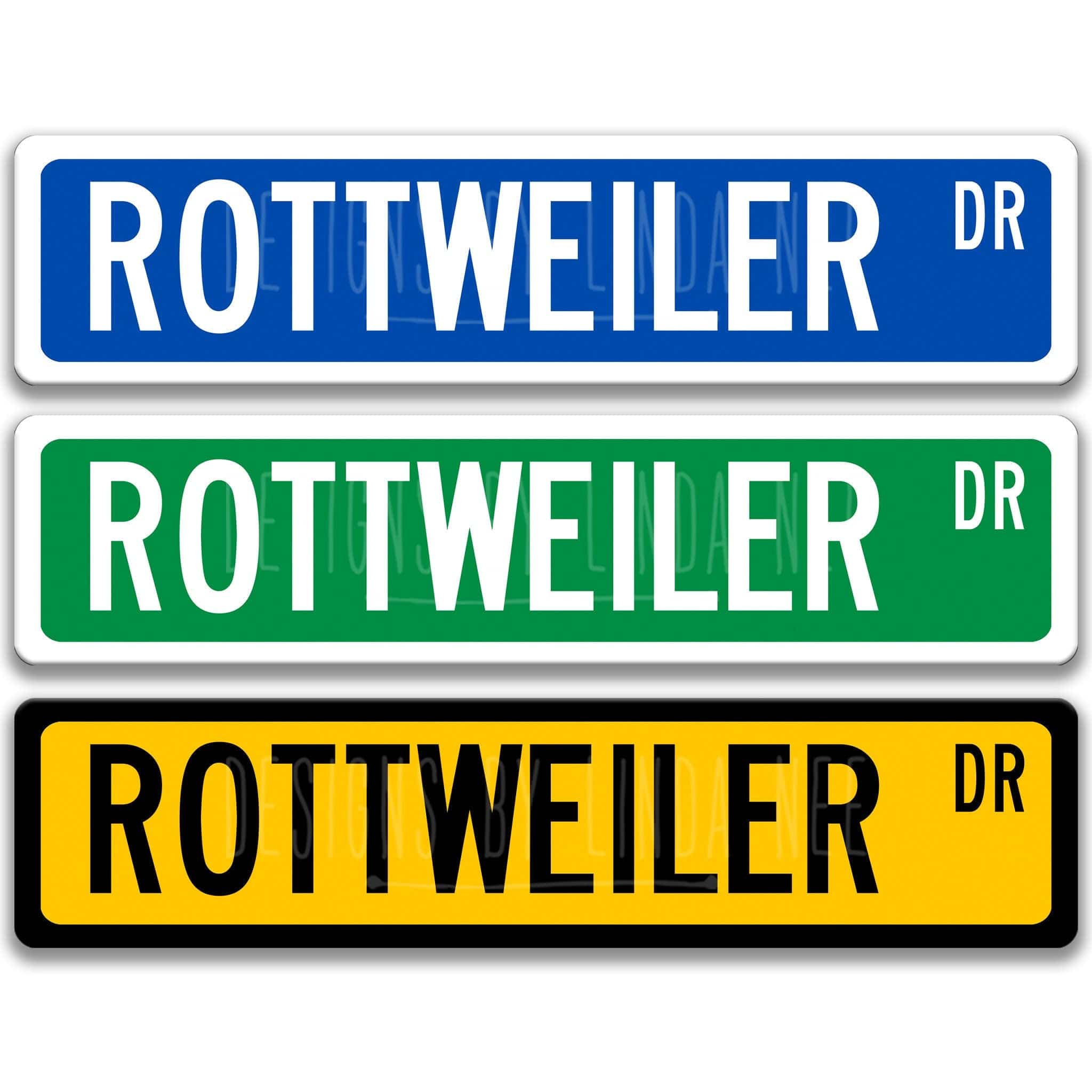 Rottweiler Dog Metal Street Sign