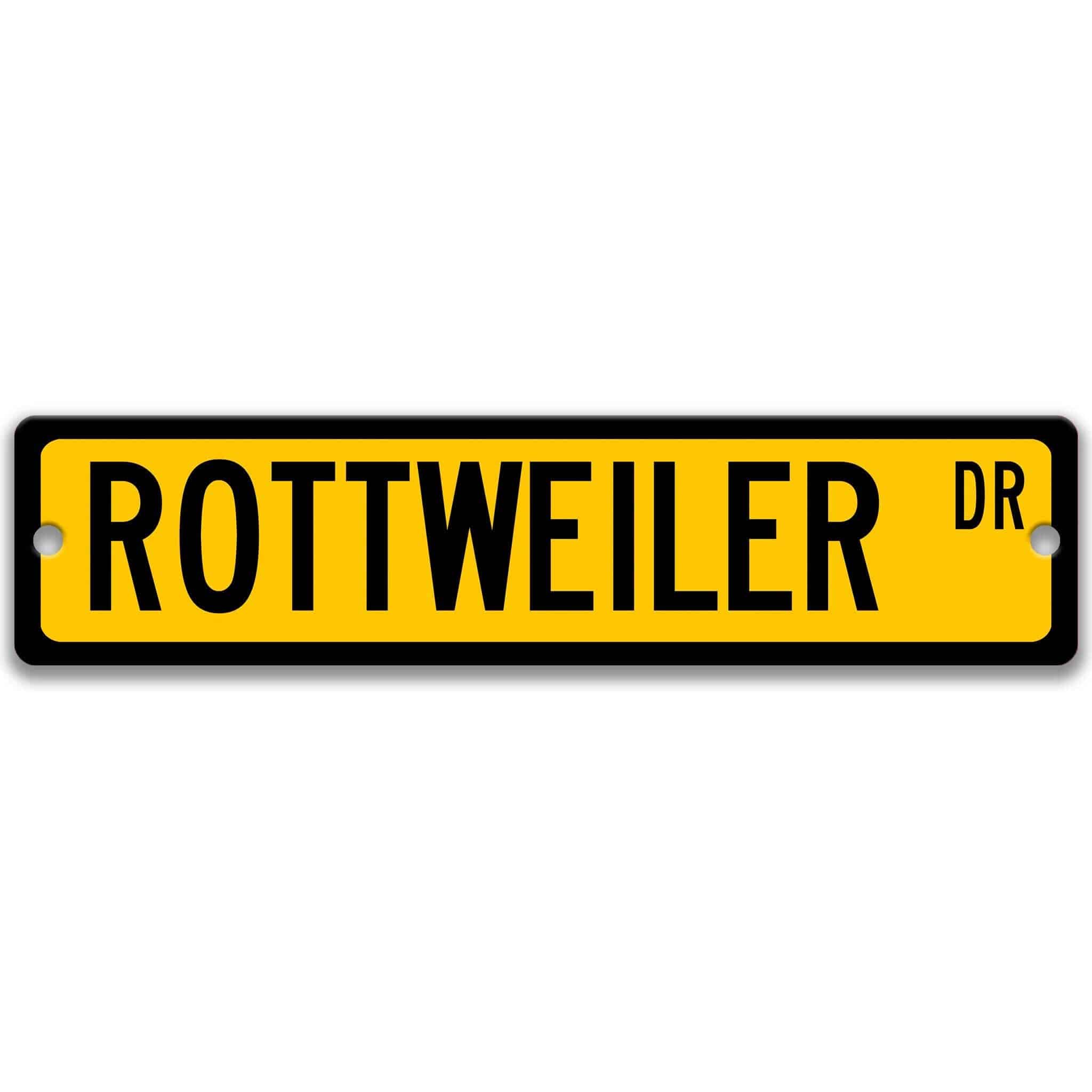 Rottweiler Dog Metal Street Sign