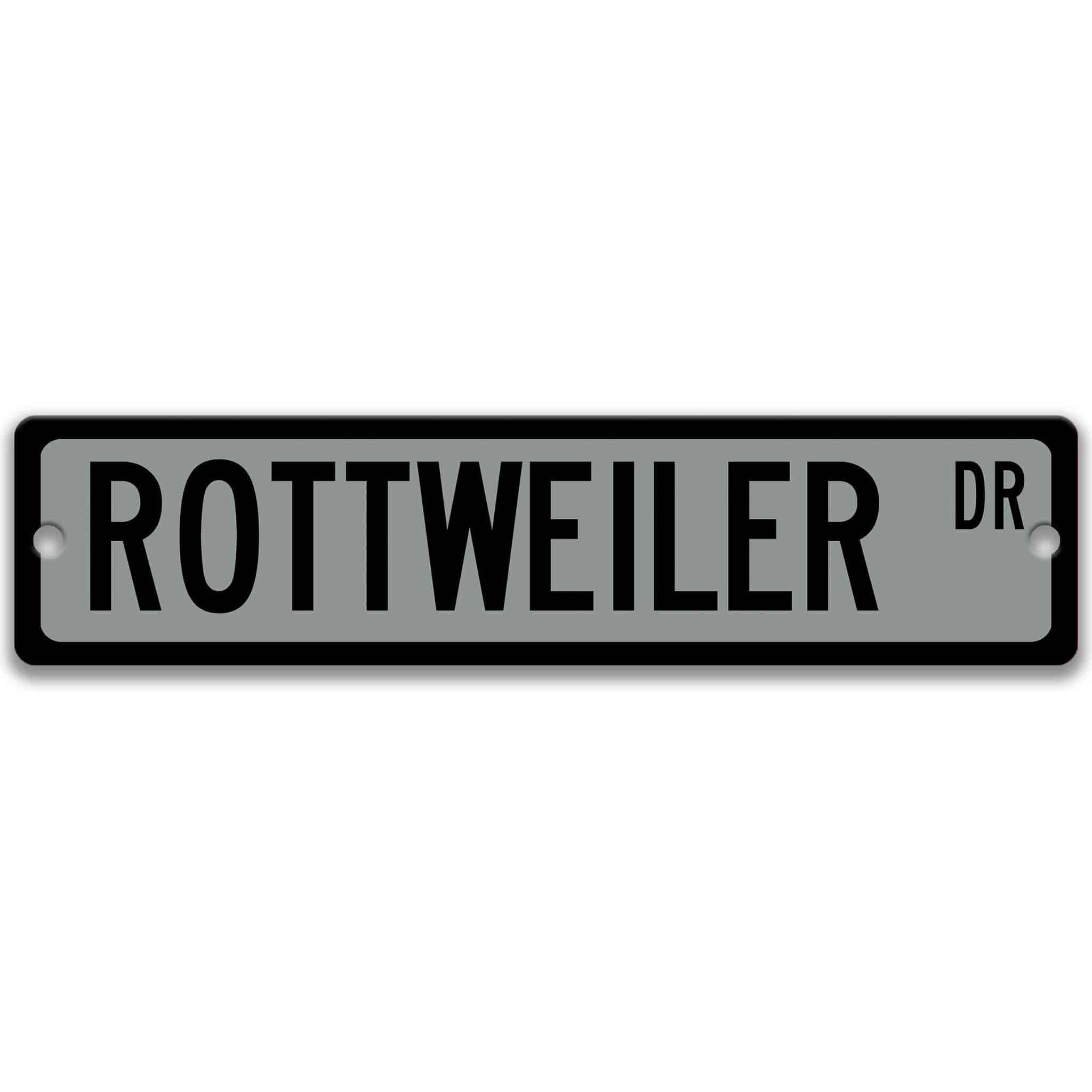 Rottweiler Dog Metal Street Sign