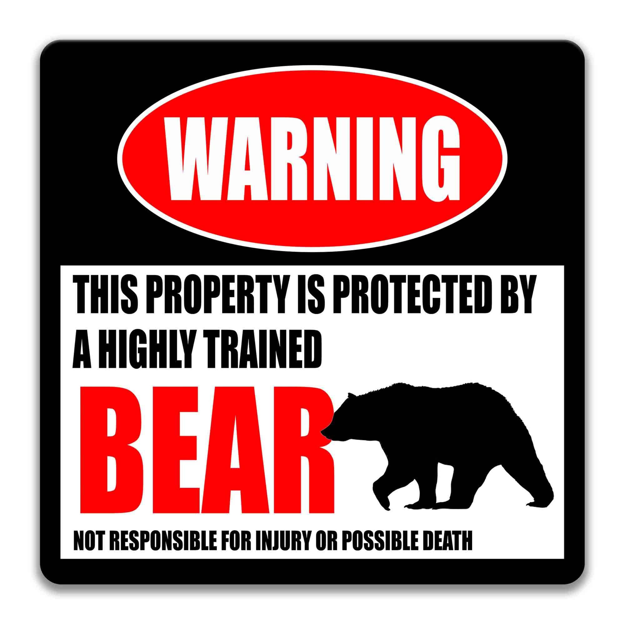 Rustic Bear Metal Sign - Campsite Welcome and Warning - Outdoor Yard Decor for Humorous Bear Lovers