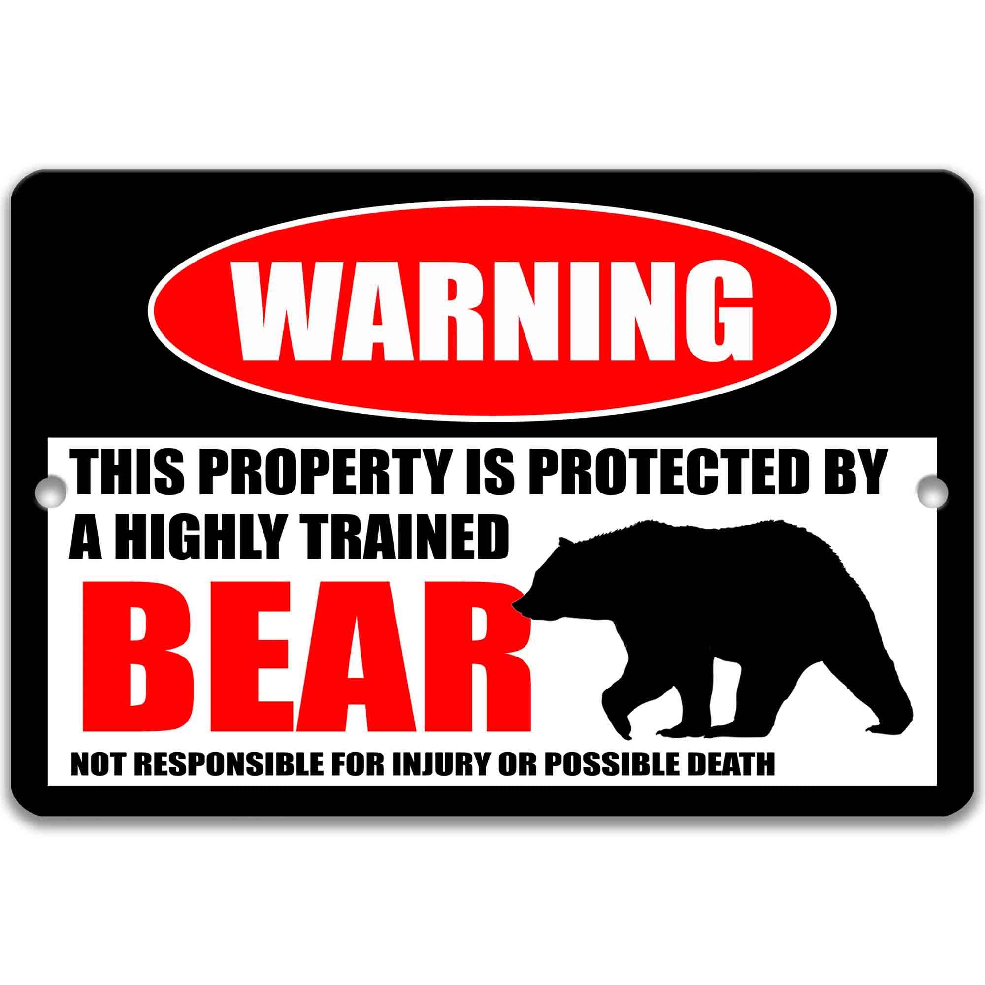 Rustic Bear Metal Sign - Campsite Welcome and Warning - Outdoor Yard Decor for Humorous Bear Lovers