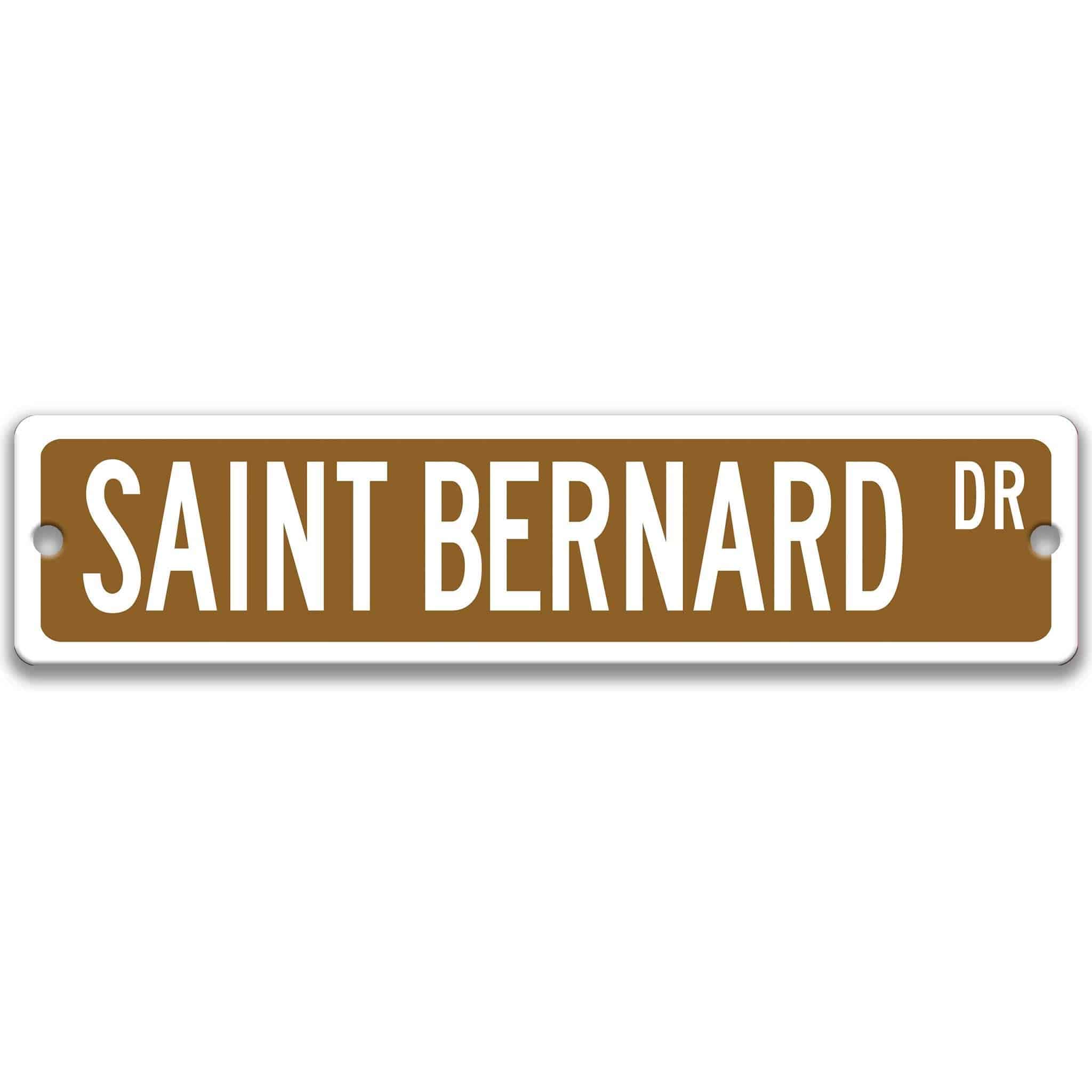 Saint Bernard Dog Metal Street Sign