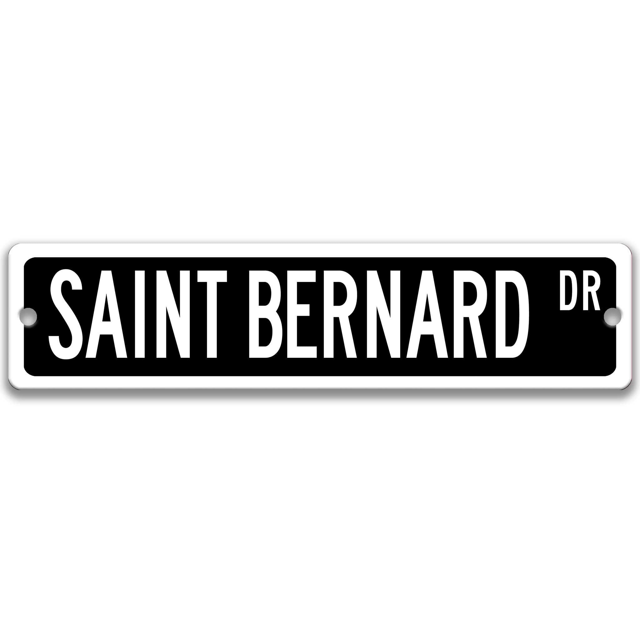 Saint Bernard Dog Metal Street Sign