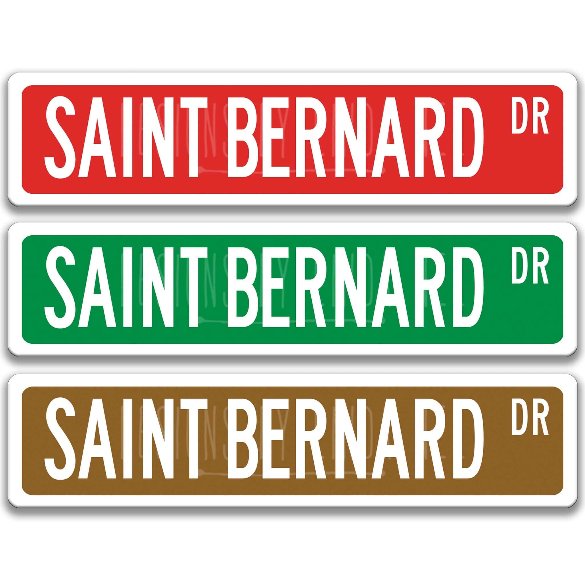 Saint Bernard Dog Metal Street Sign