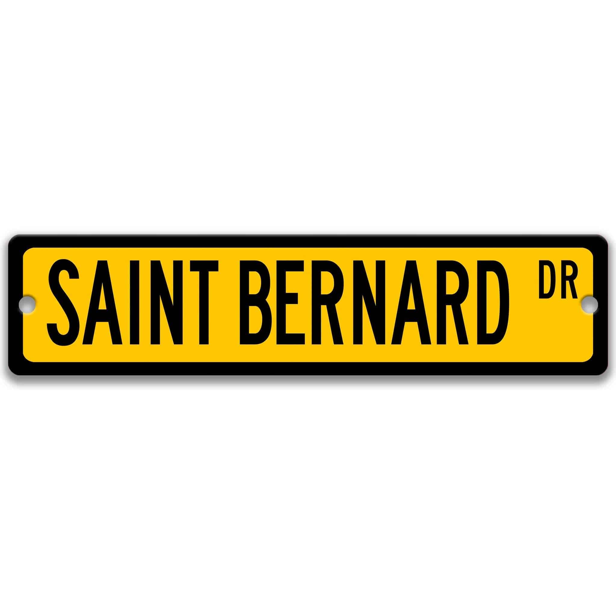 Saint Bernard Dog Metal Street Sign