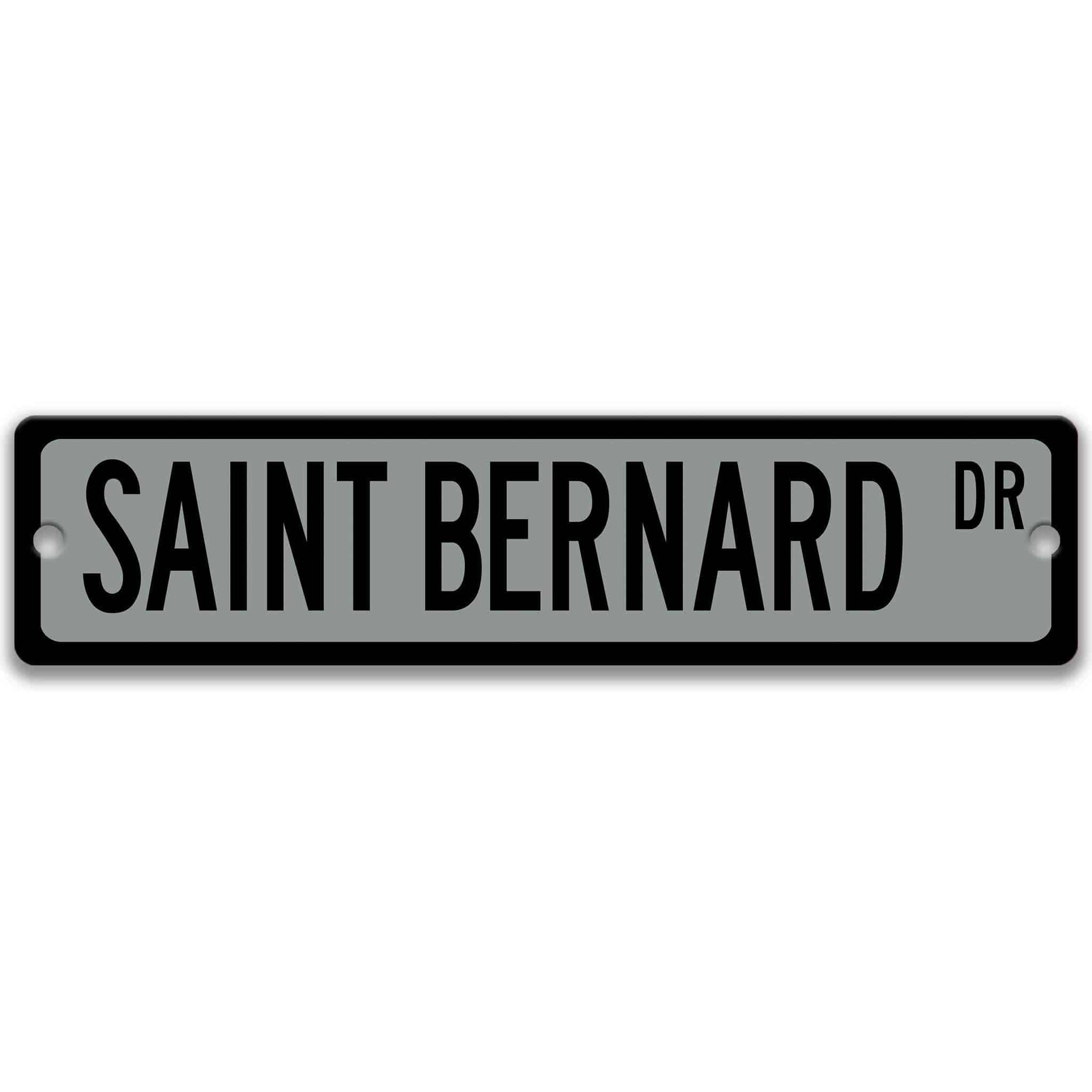 Saint Bernard Dog Metal Street Sign