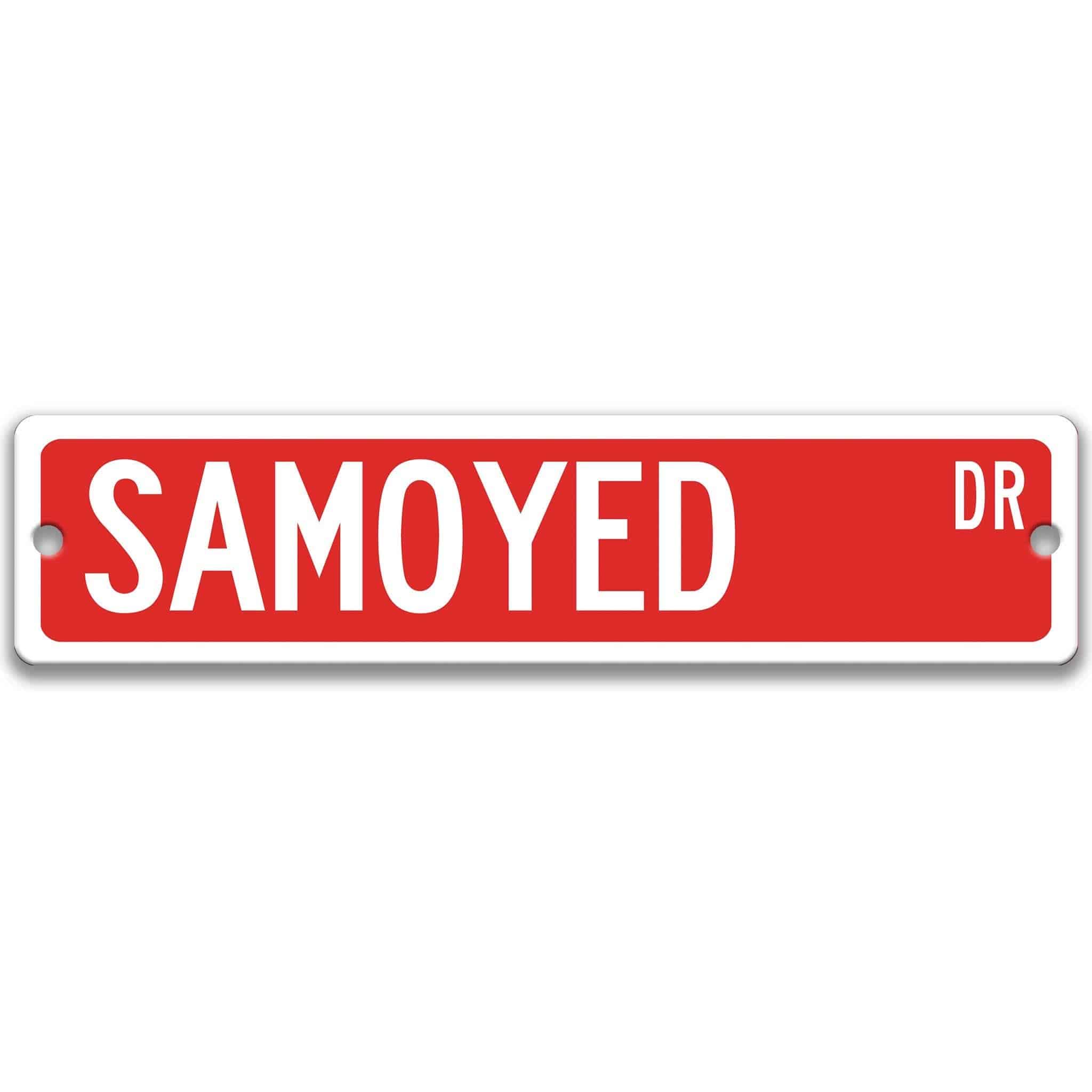 Samoyed Dog Metal Street Sign