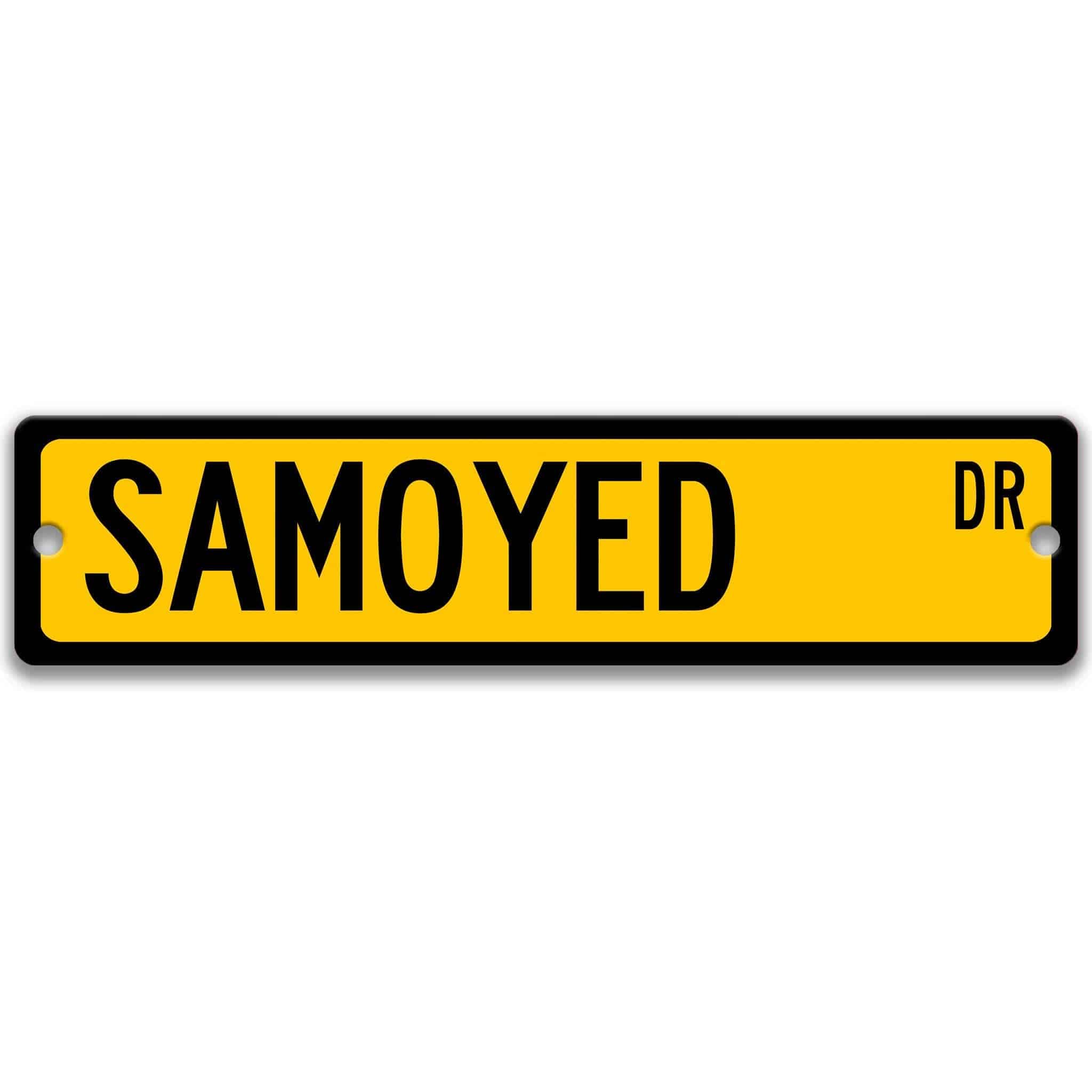 Samoyed Dog Metal Street Sign