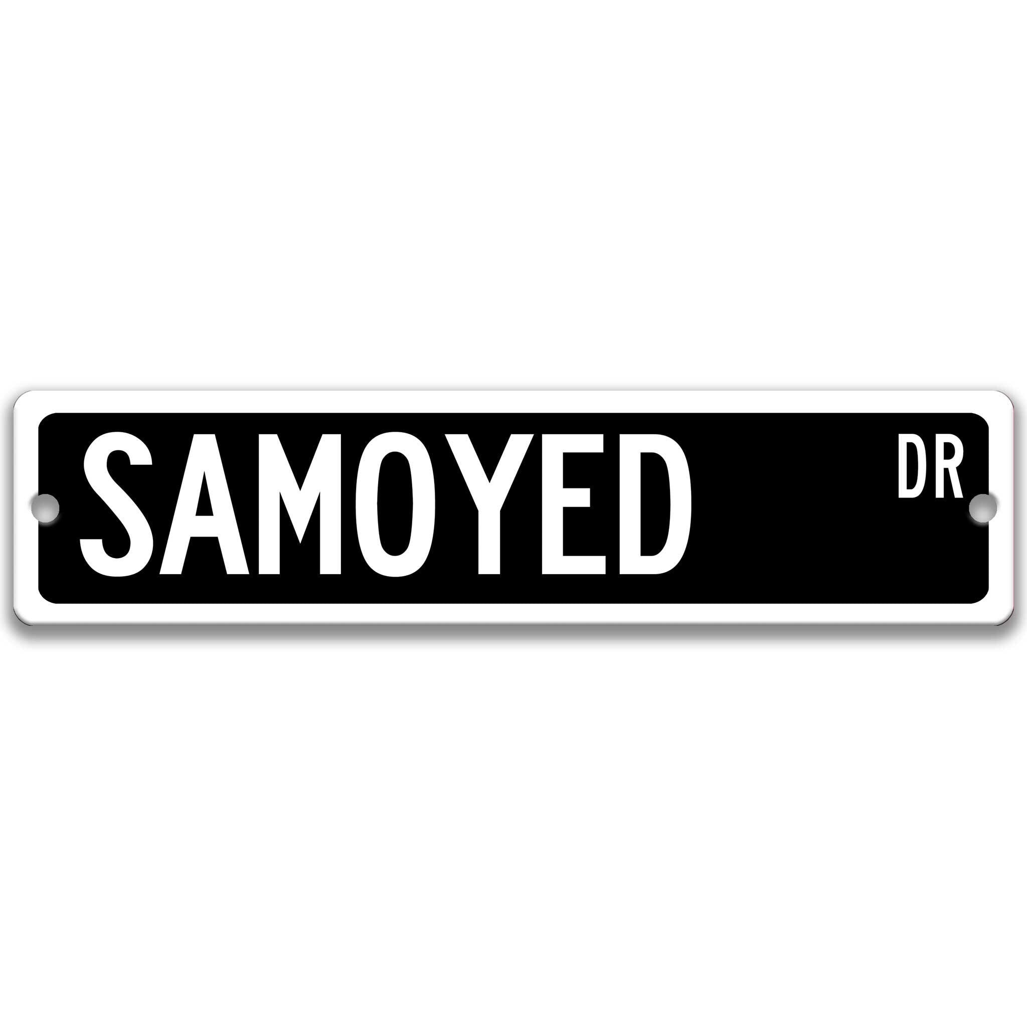 Samoyed Dog Metal Street Sign