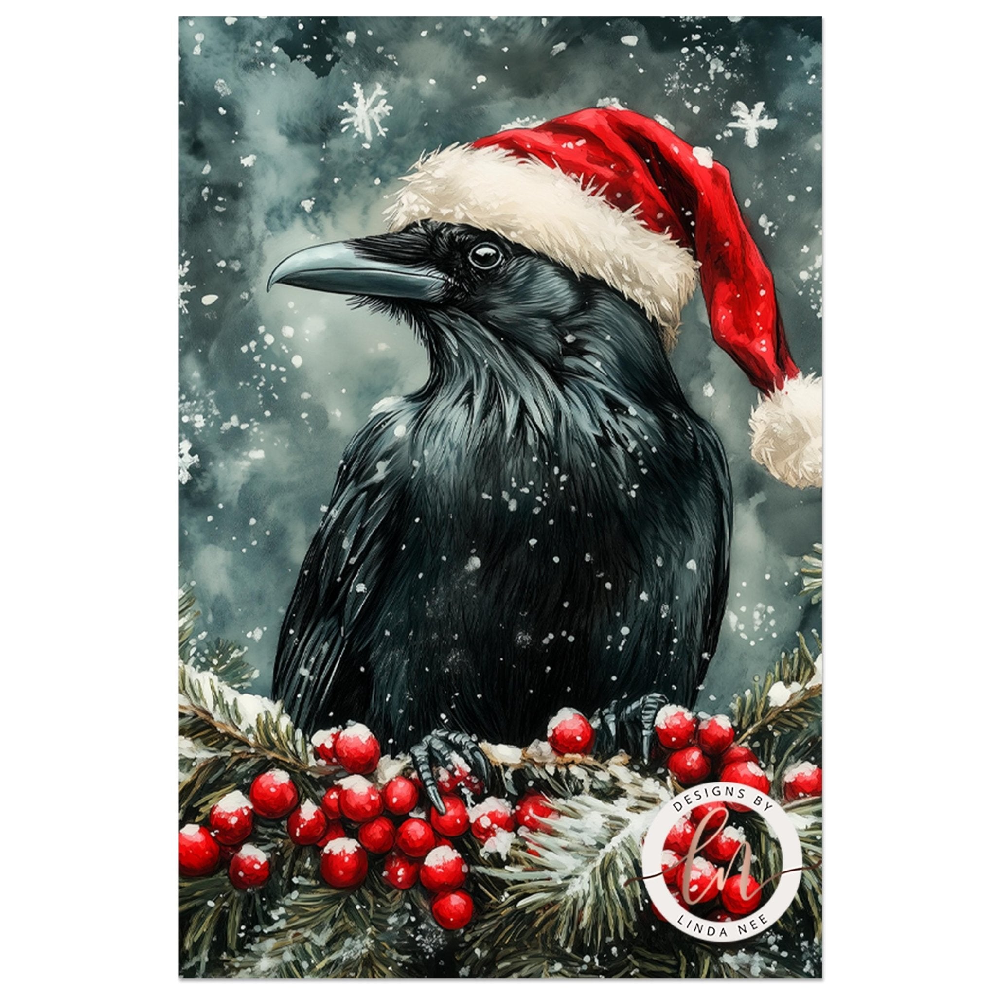 Santa Raven Art - Metal & Fine Prints for Holiday Decor