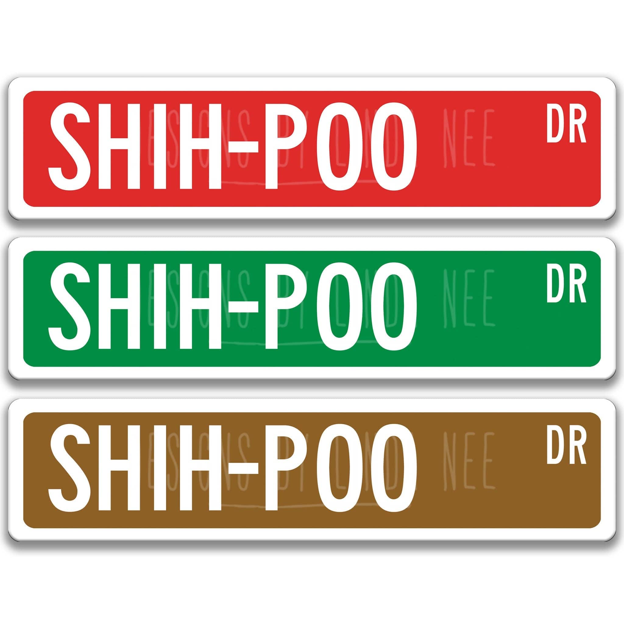 Shih - Poo Dog Metal Street Sign