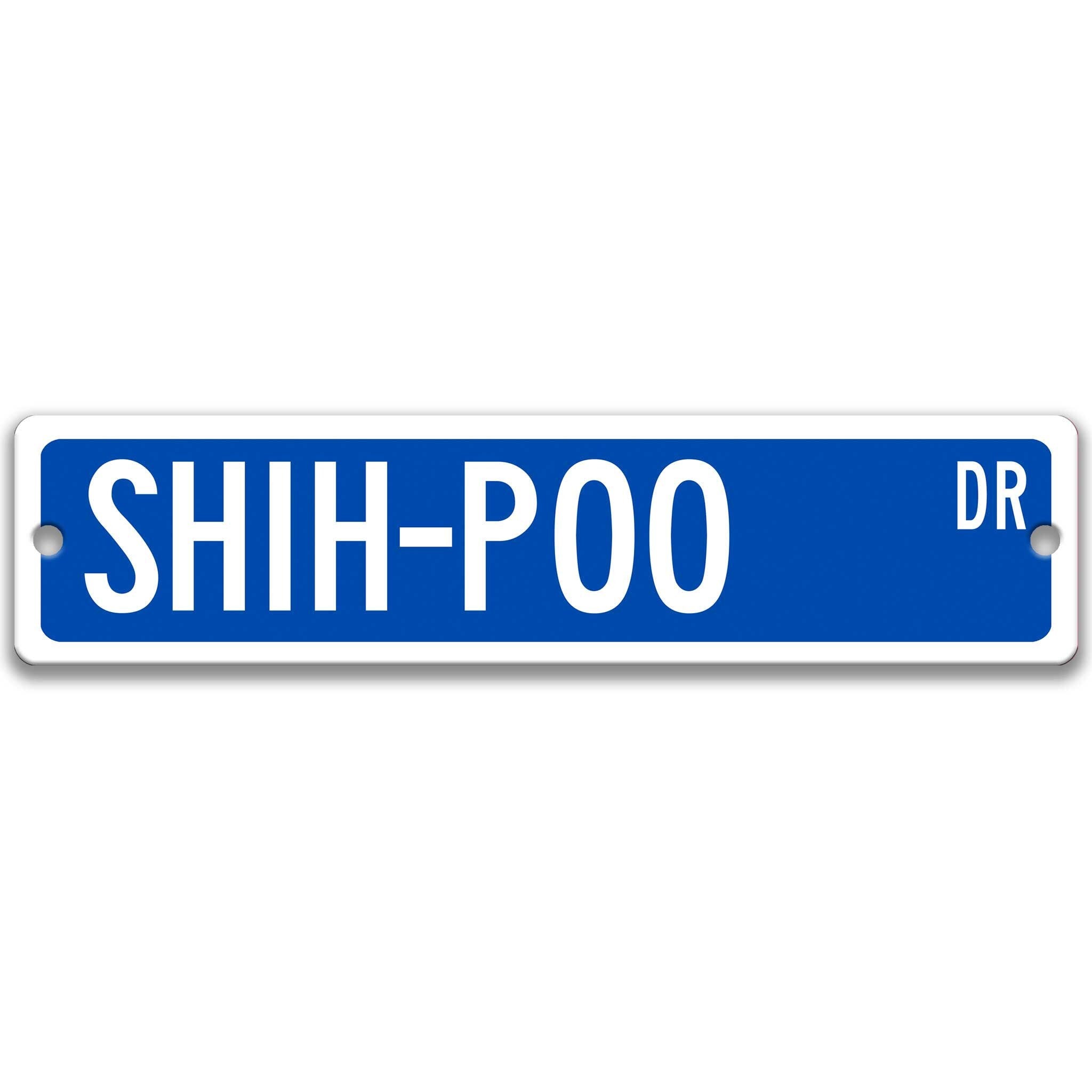 Shih - Poo Dog Metal Street Sign